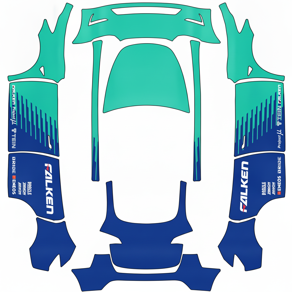 Remove rear hatch design and logo — AI wrap design for a Model Y