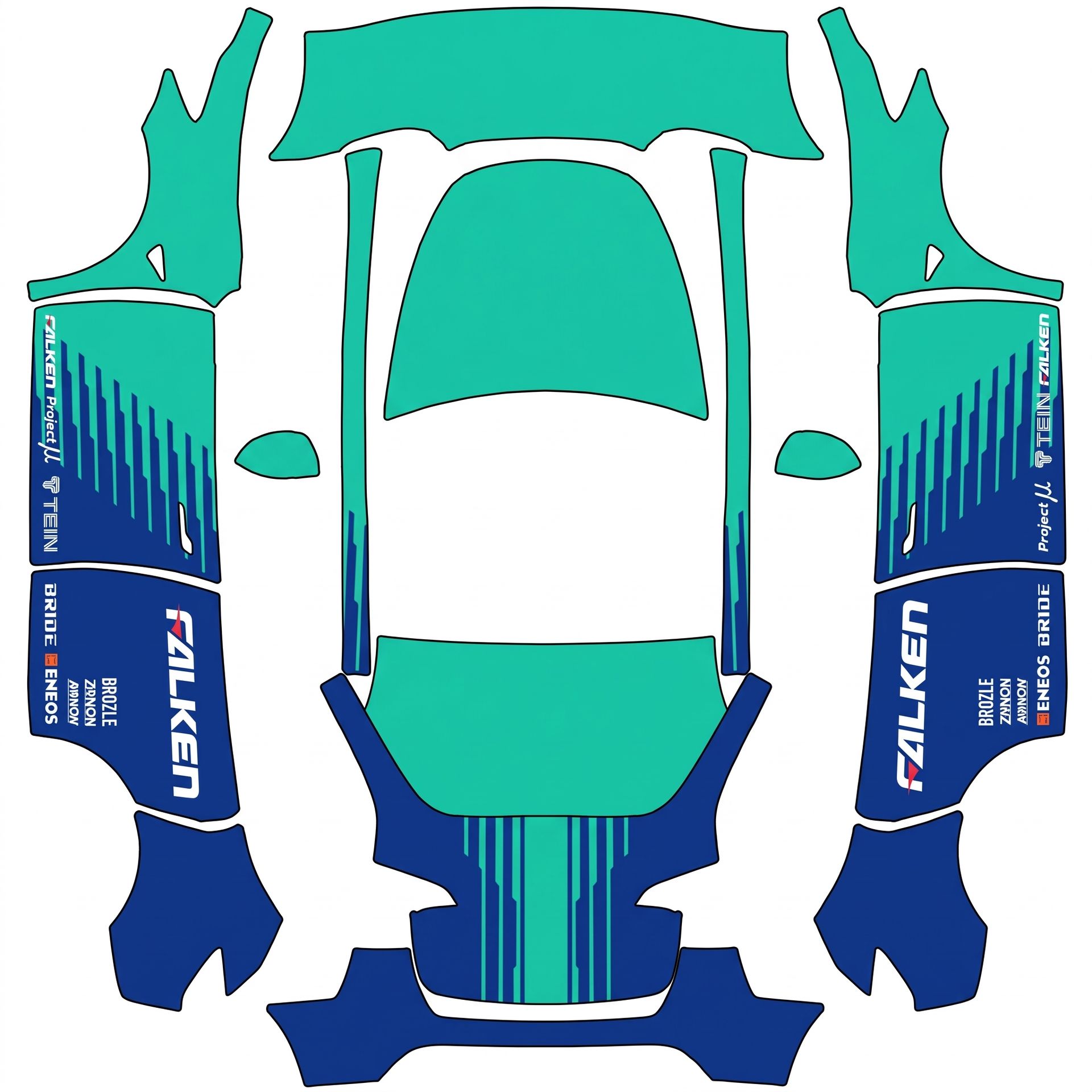 Remove rear hatch design and logo — AI wrap design for a Model Y