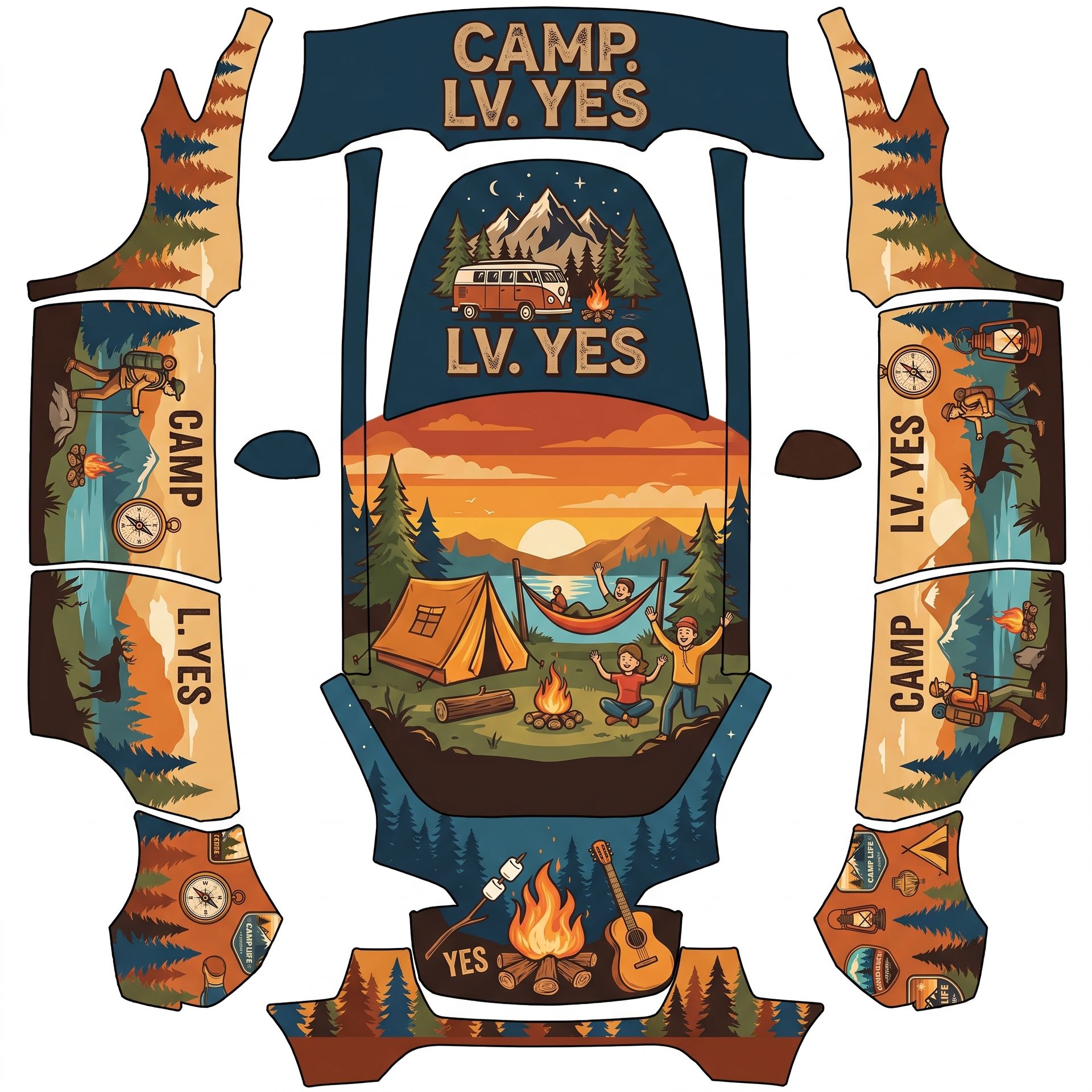 Camp — AI wrap design for a Model Y