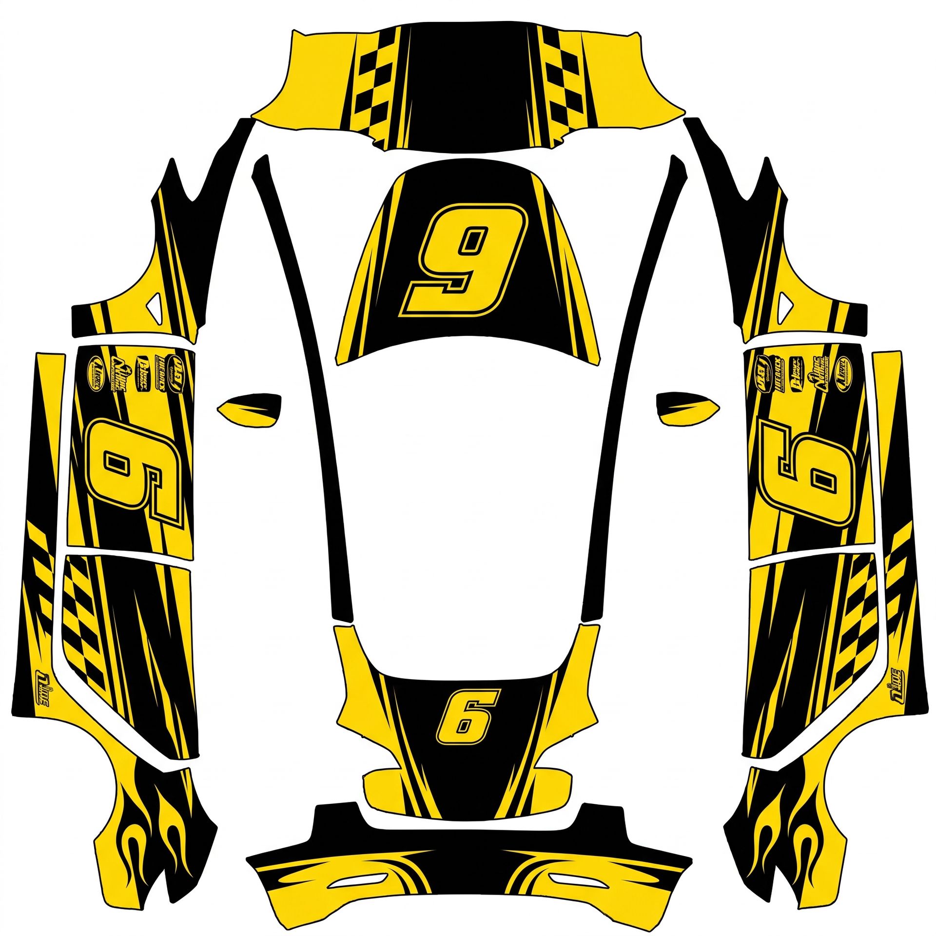 Nascar style wrap — AI wrap design for a Model 3