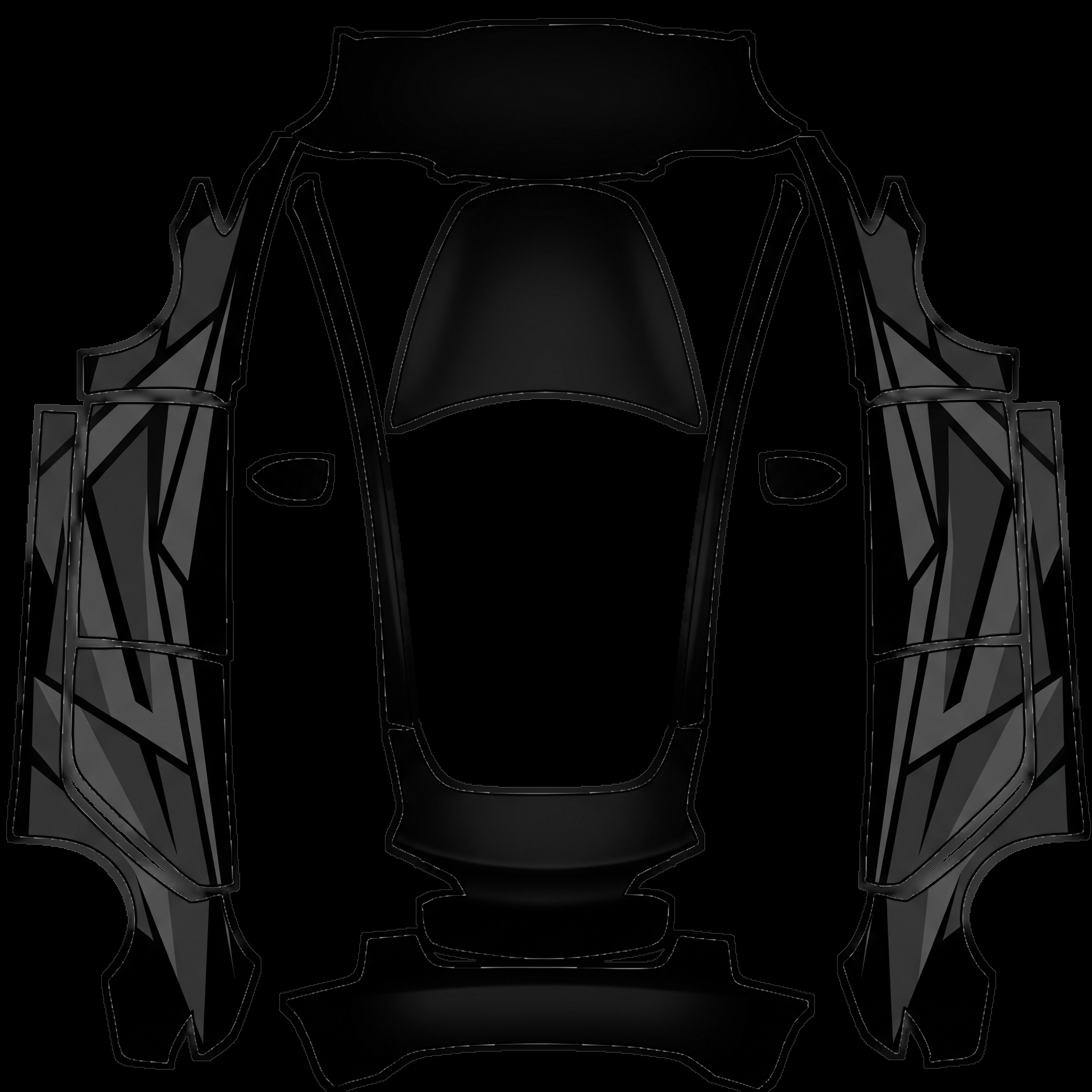 Matte black covers the entire surface — AI wrap design for a Model 3