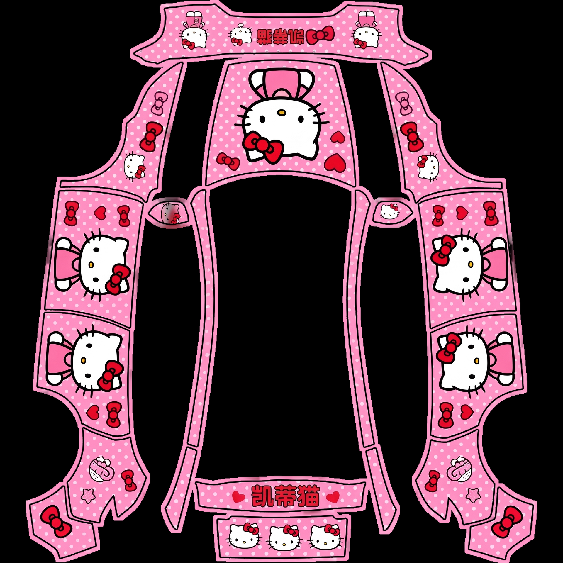 Hello Kitty pink kawaii style — AI wrap design for a Model Y (2025+) Premium
