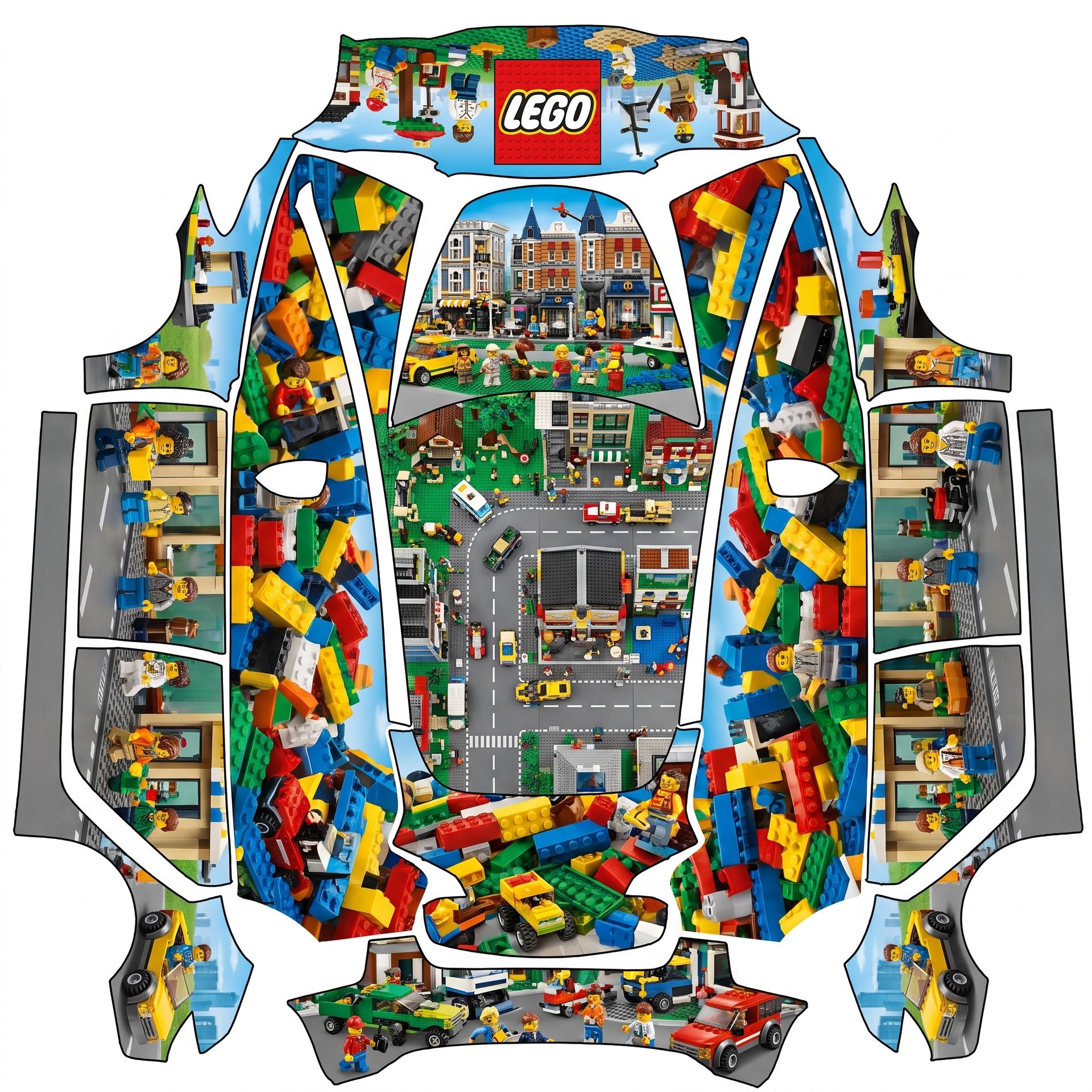 Lego — AI wrap design for a Model 3