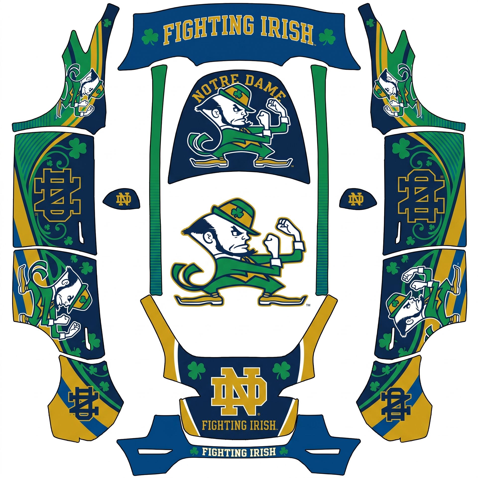 Notre dame fighting irish — AI wrap design for a Model Y