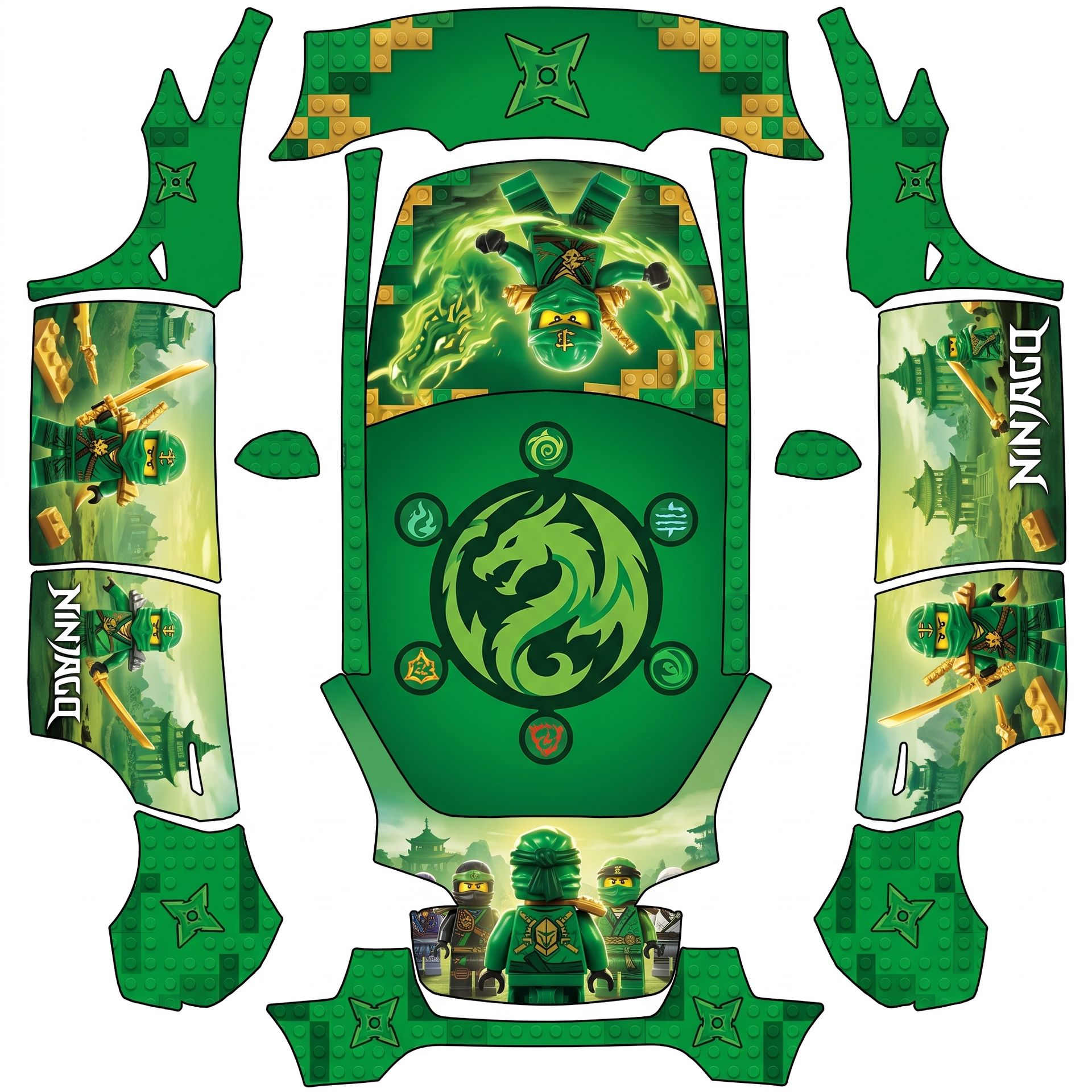 Lego ninjago — AI wrap design for a Model Y