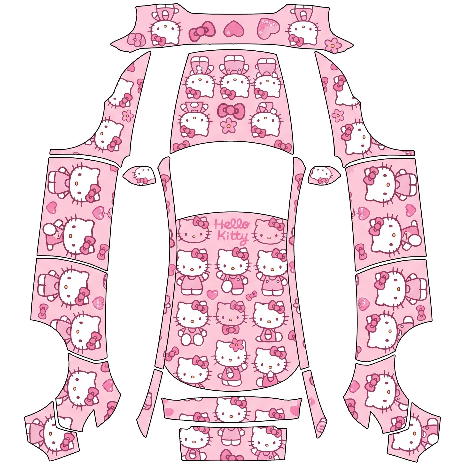 Light pink hello kitty — AI wrap design for a Model Y (2025+) Premium