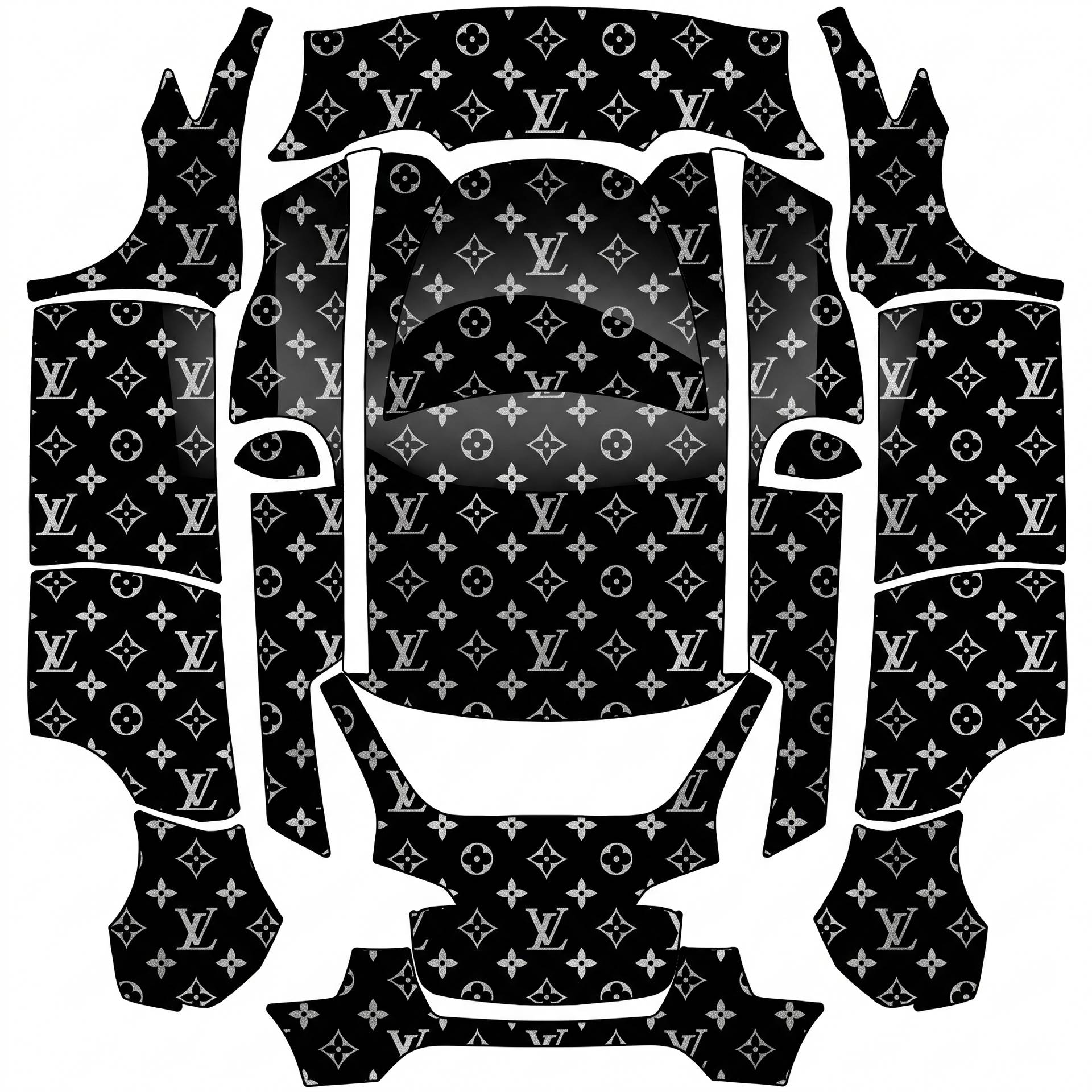 Apply a luxury Louis Vuitton-inspired — AI wrap design for a Model Y