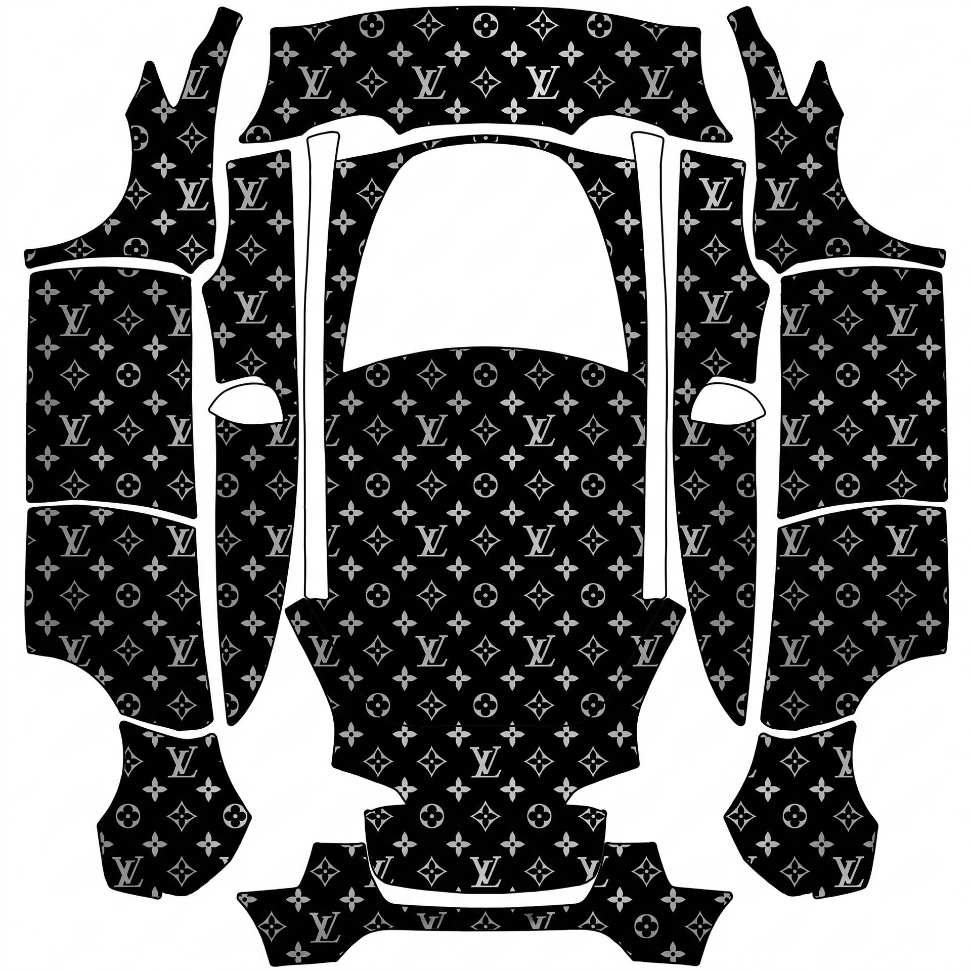 Apply a luxury Louis Vuitton-inspired — AI wrap design for a Model Y