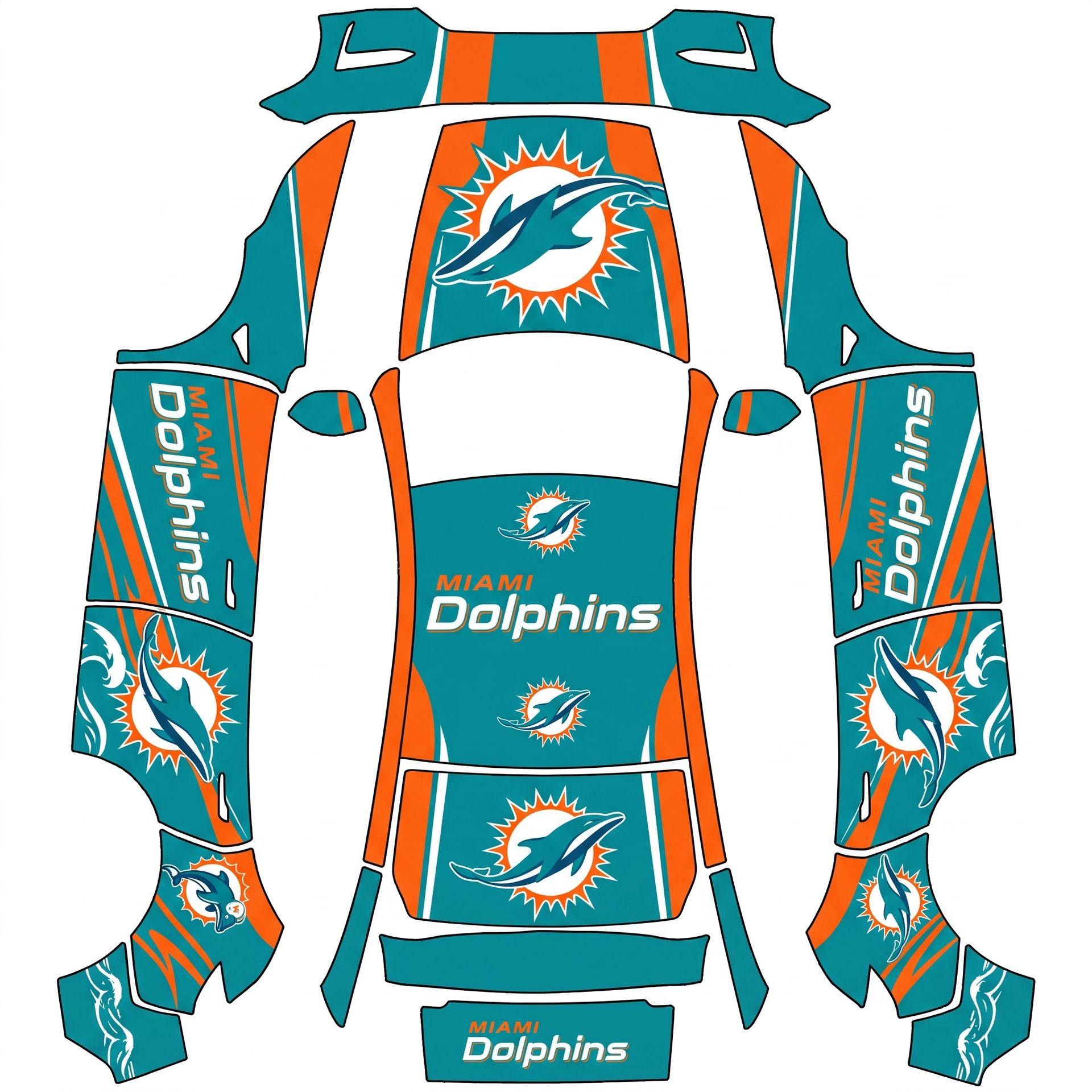Miami dolphins — AI wrap design for a Model Y (2025+) Premium
