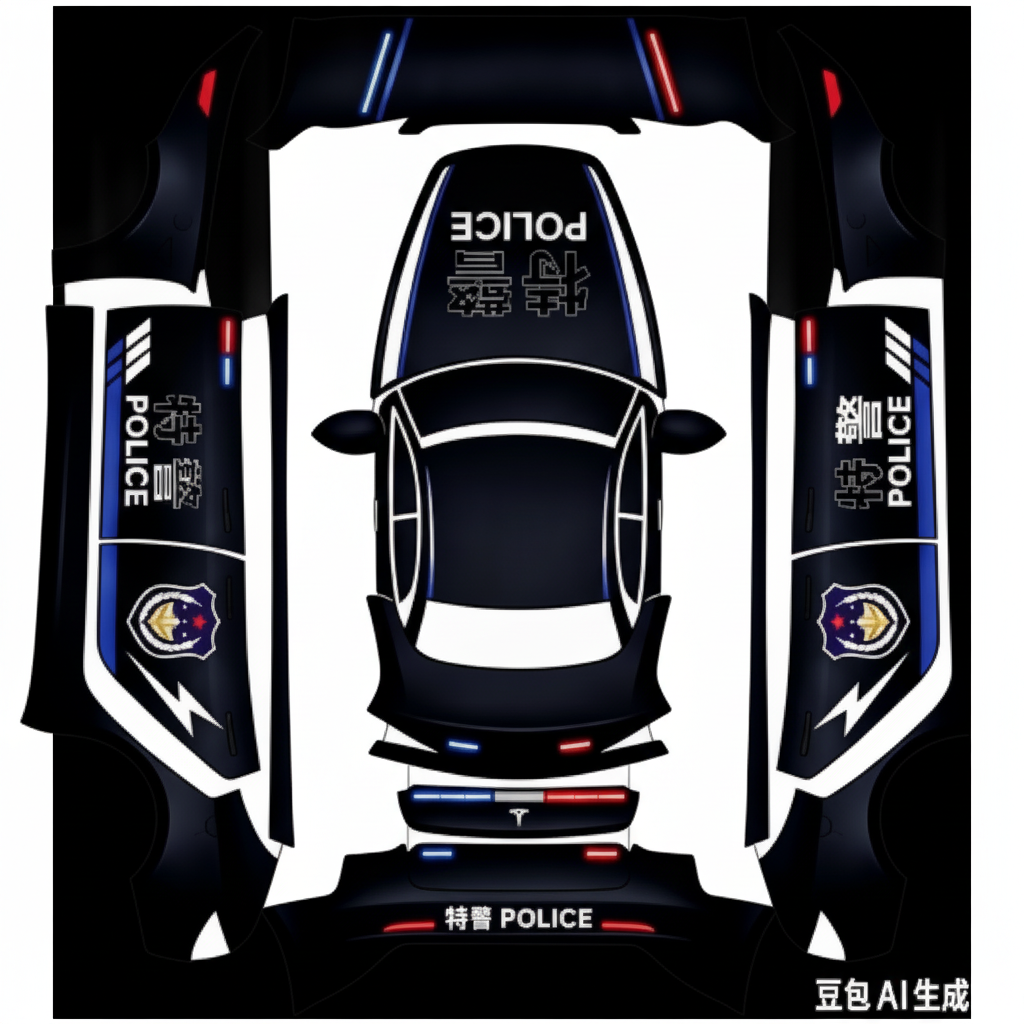 Apply the uploaded image as a custom car — AI wrap design for a Model Y (2025+) Premium