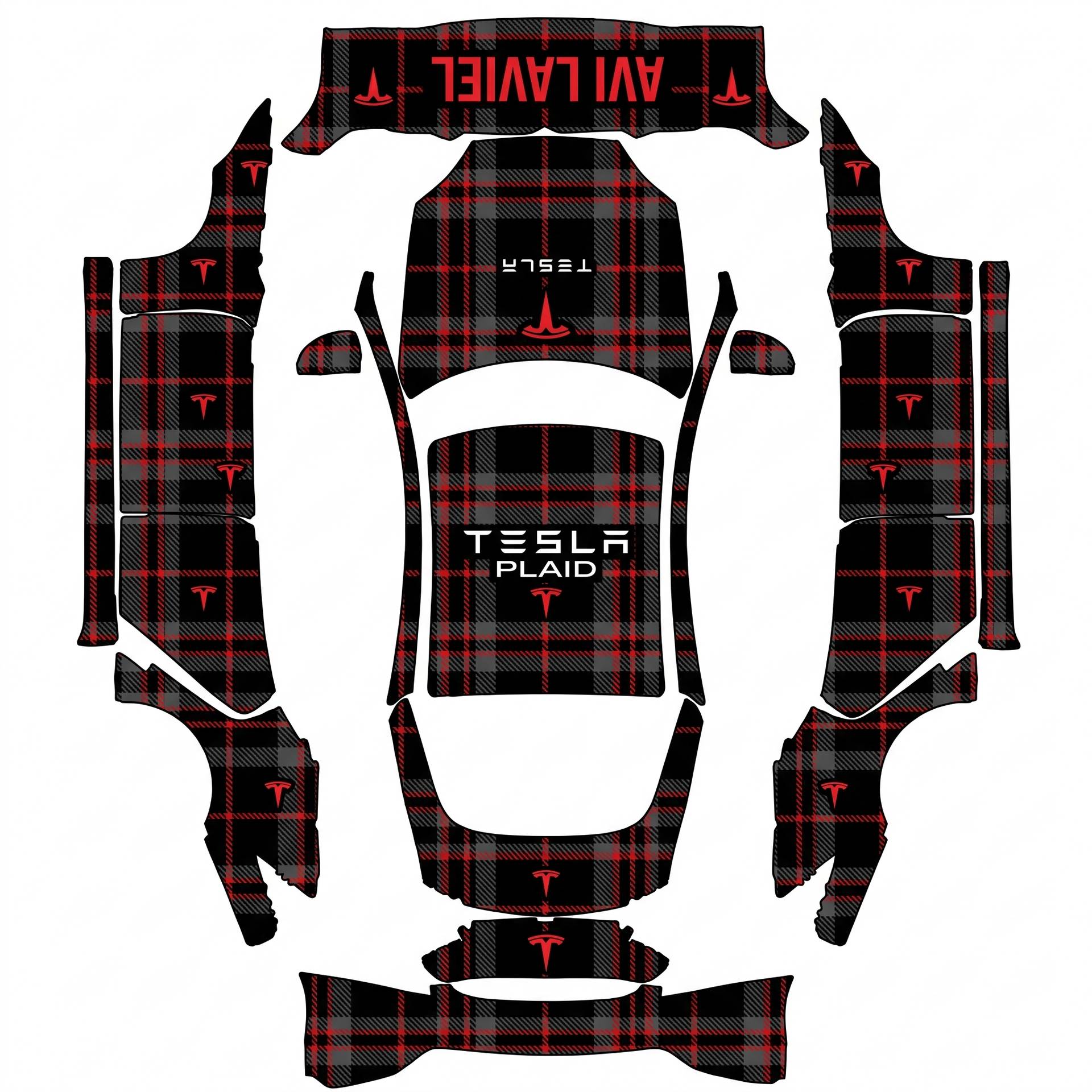 I’d like a wrap that highlights the TESLA — AI wrap design for a Model S (2021)