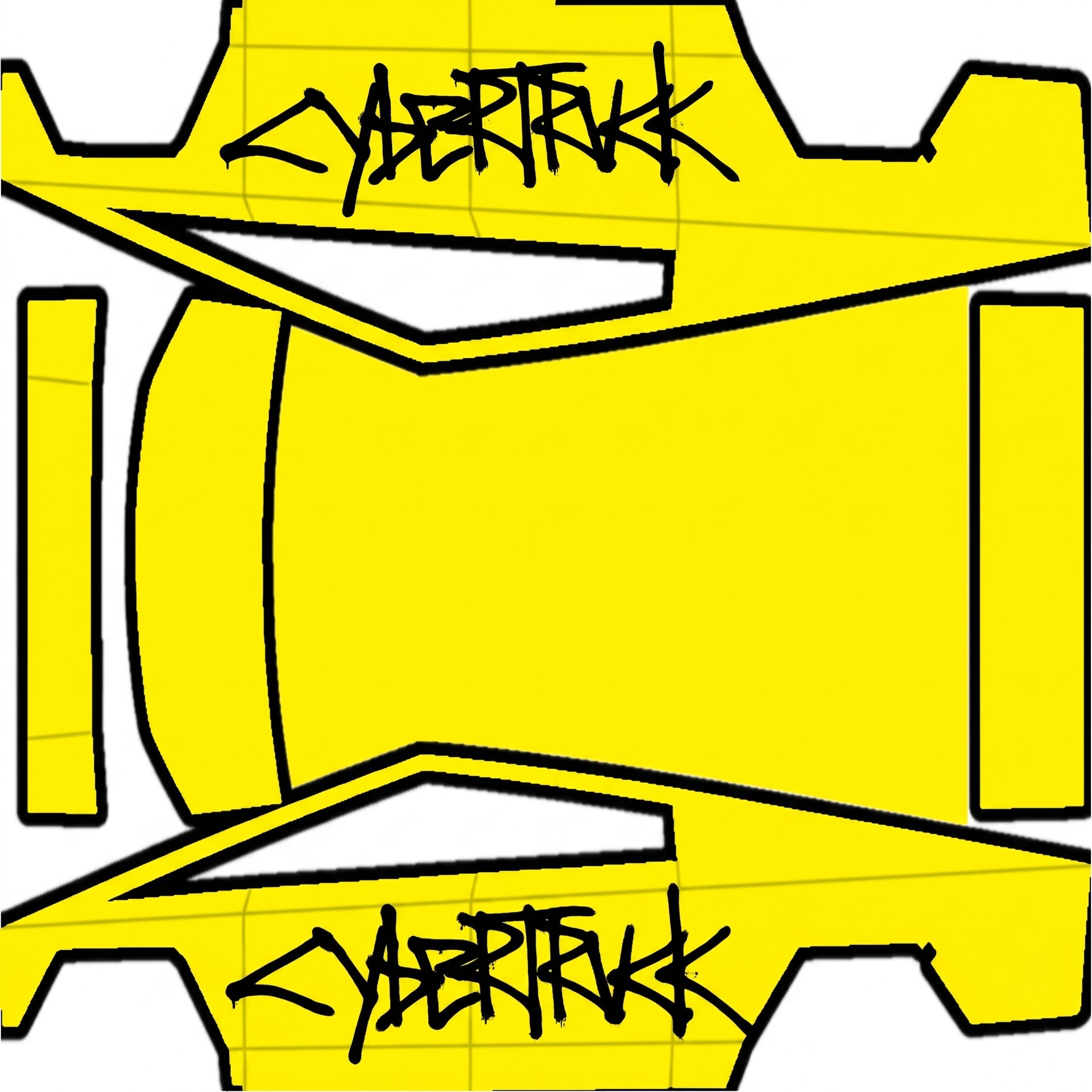 Yellow color — AI wrap design for a Cybertruck
