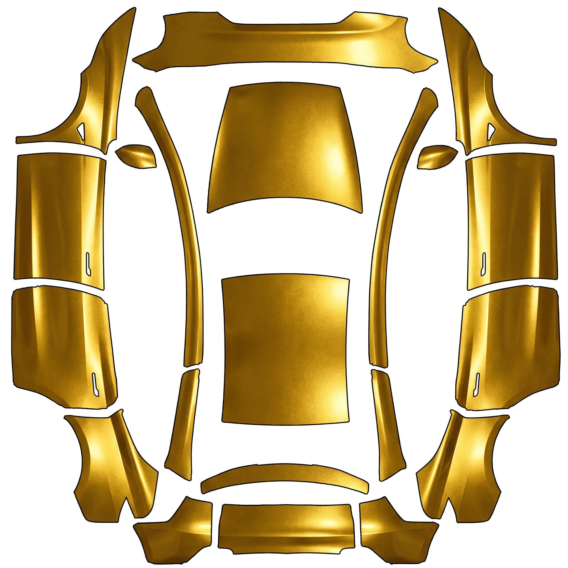 Gold Metallic — AI wrap design for a Model Y L