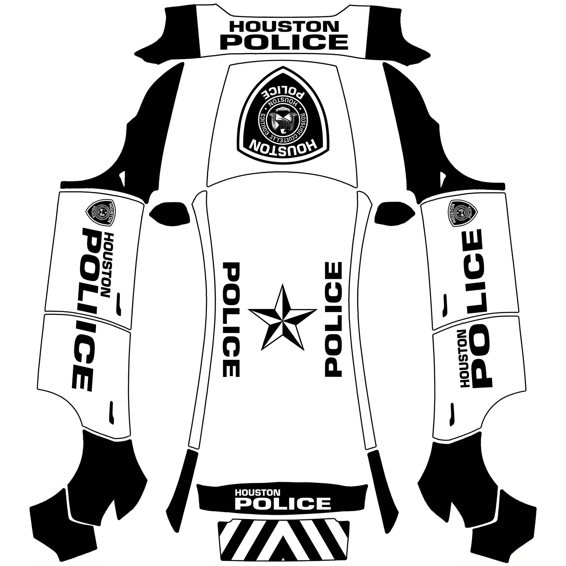 Houston Police — AI wrap design for a Model Y (2025+) Premium