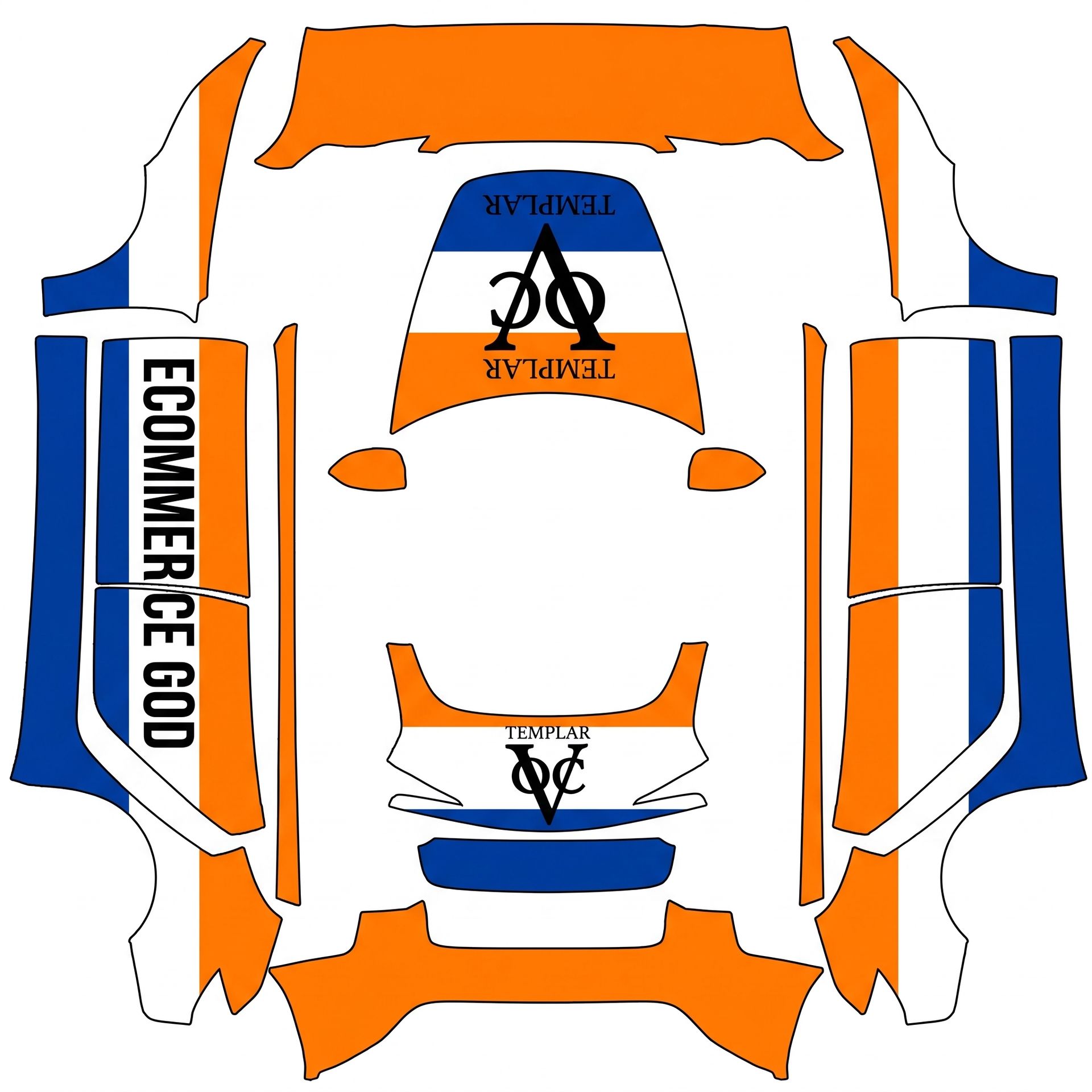 Graag een VOC / prinsenvlag wrap met ook — AI wrap design for a Model 3 (2024+) Standard & Premium