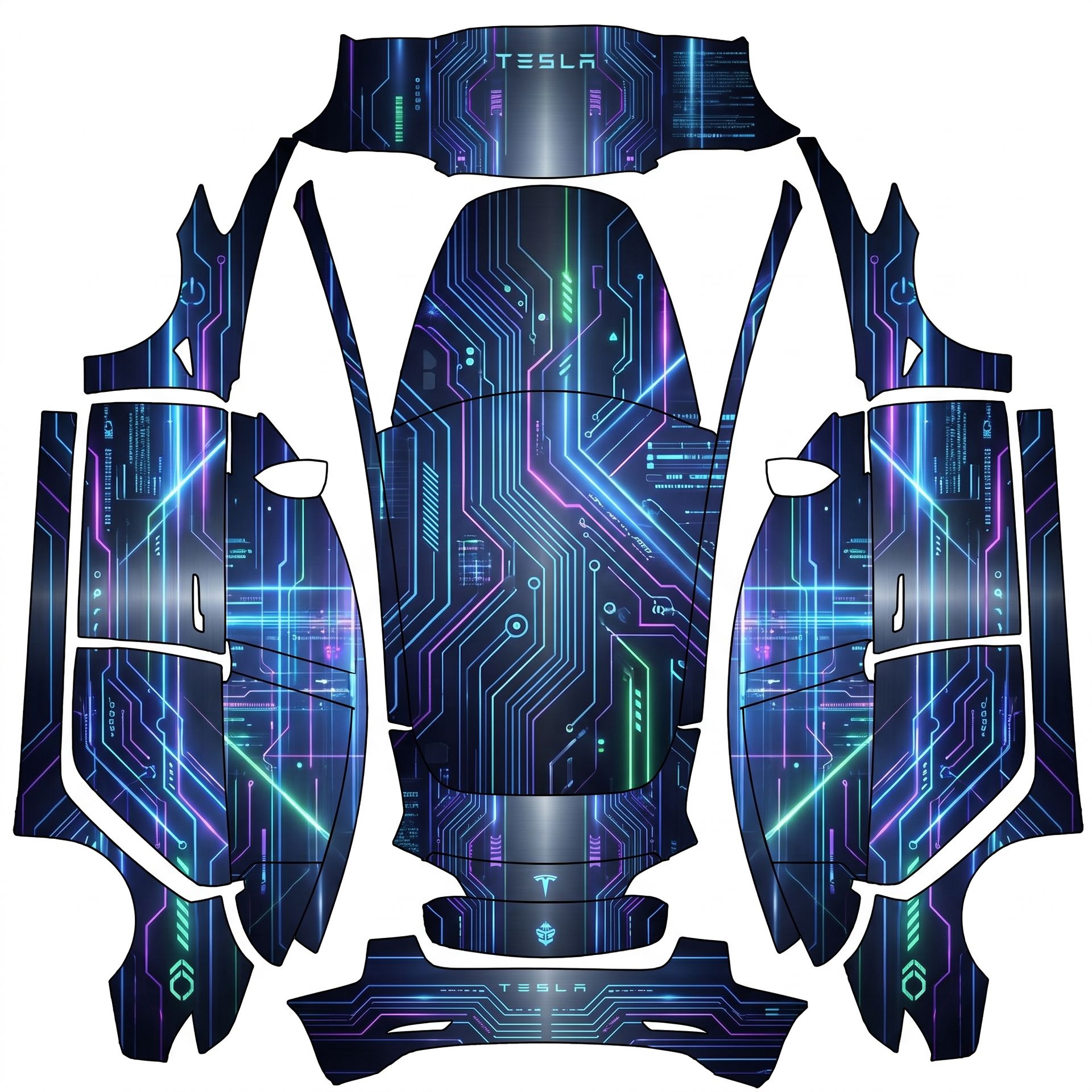 Futuristic design — AI wrap design for a Model 3