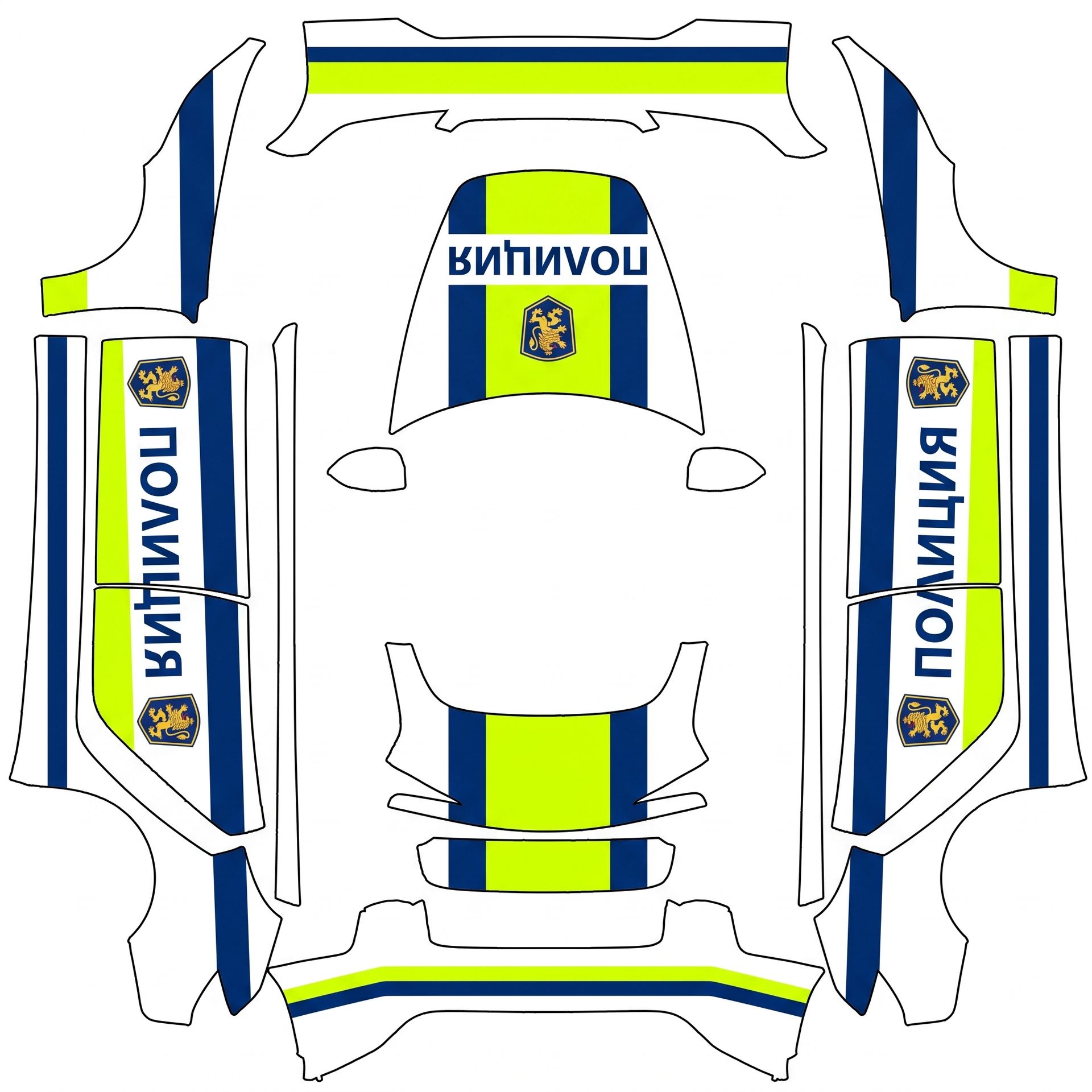Bulgarian police car style — AI wrap design for a Model 3 (2024+) Performance