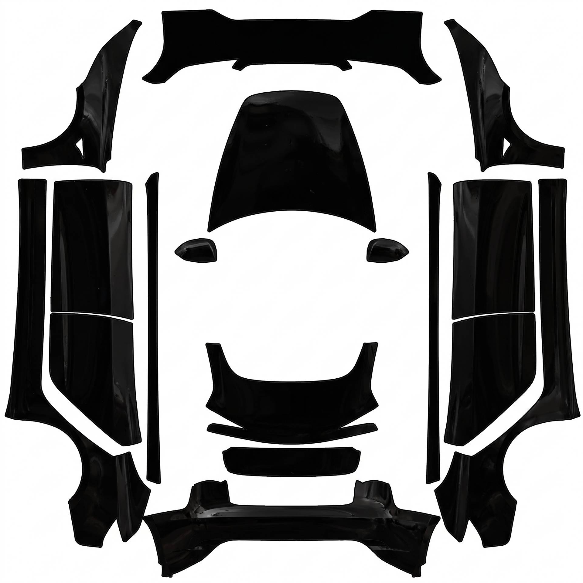 Obsidian black glass — AI wrap design for a Model 3 (2024+ Performance)