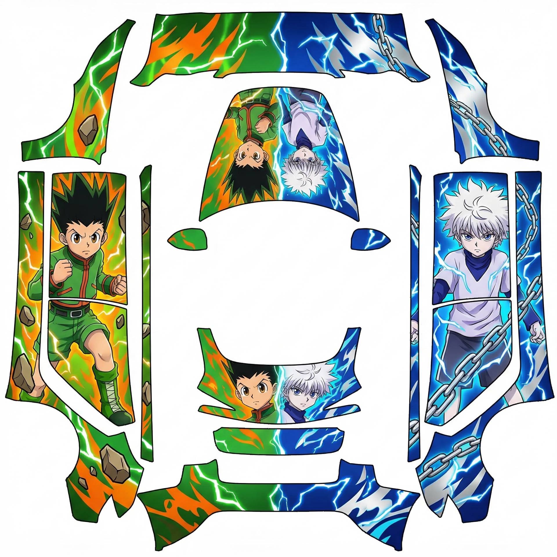 Hunter x hunter wrap with killua and Gon — AI wrap design for a Model 3 (2024+ Base)