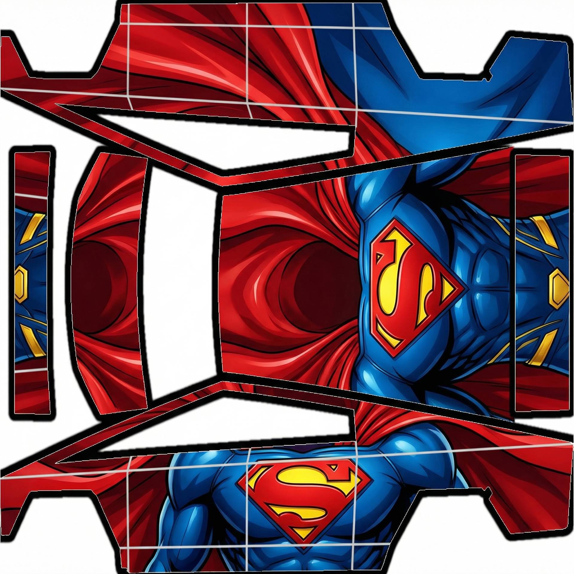 Superman red cape blue hero style — AI wrap design for a Cybertruck