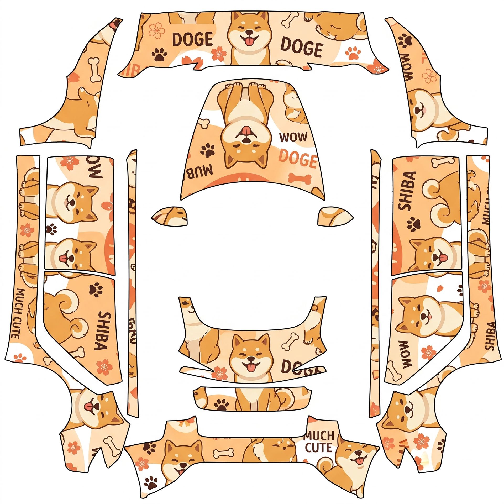 Shiba Inu wrap — AI wrap design for a Model 3 (2024+) Standard & Premium