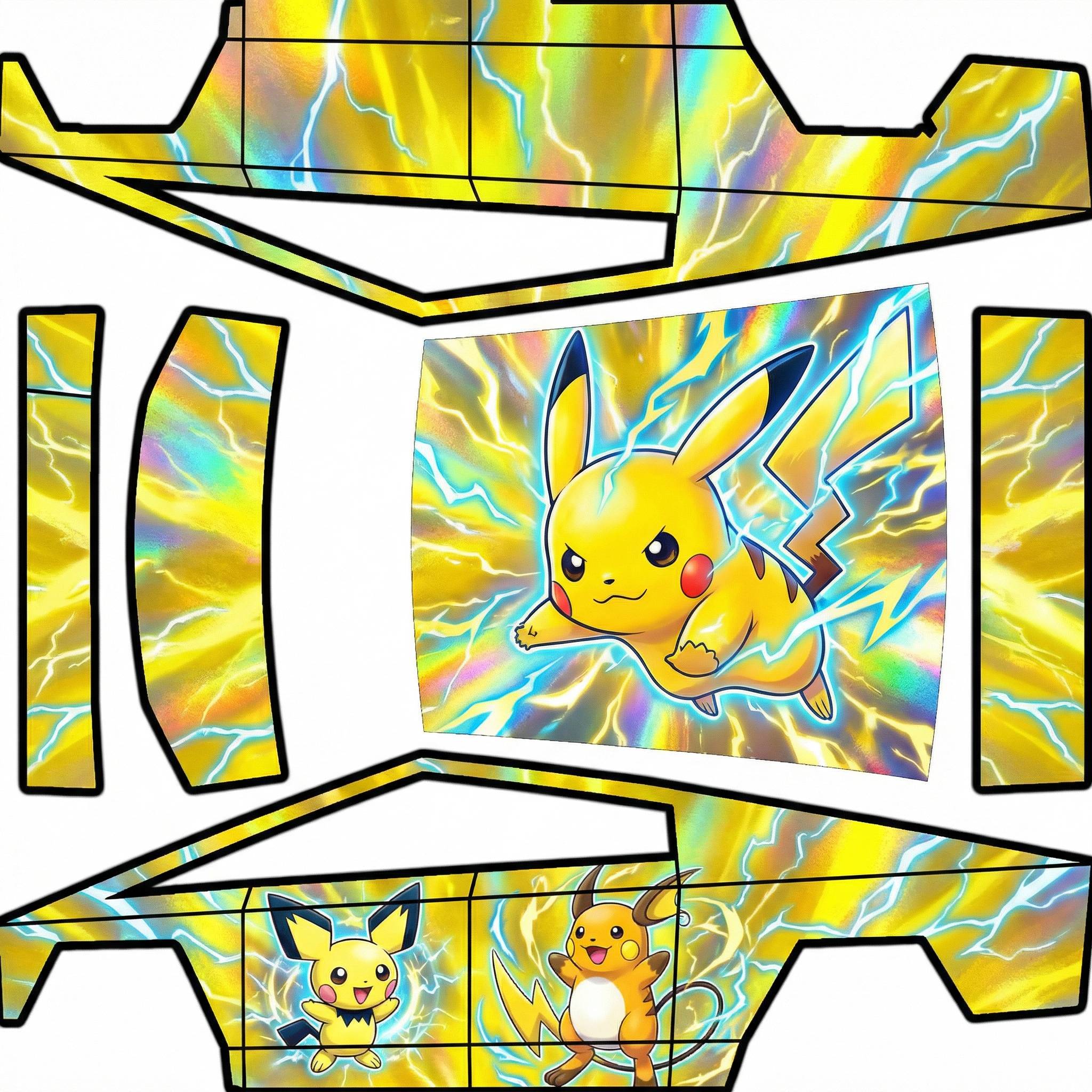 Pokemon Pikachu electric yellow — AI wrap design for a Cybertruck