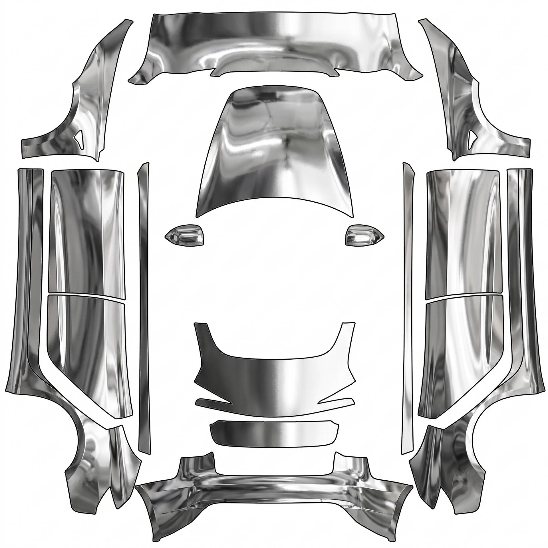 Chrome — AI wrap design for a Model 3 (2024+ Base)