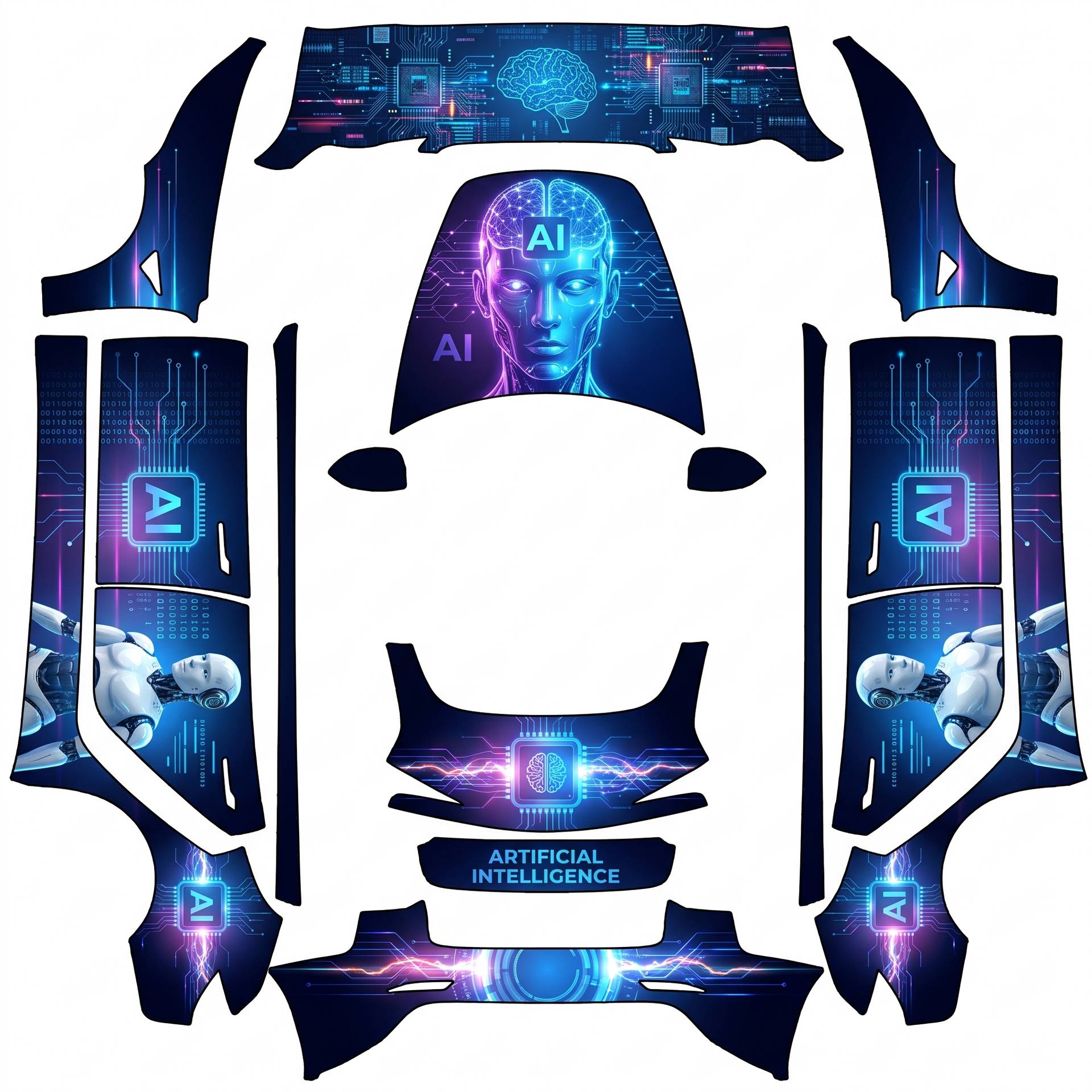 Ai insipred wrap design — AI wrap design for a Model 3 (2024+ Base)