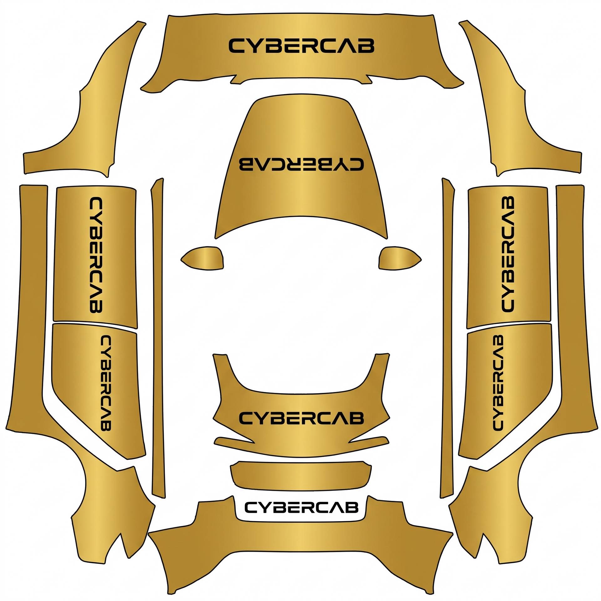 Cybercab wrap using the real cybercab logo — AI wrap design for a Model 3 (2024+ Base)