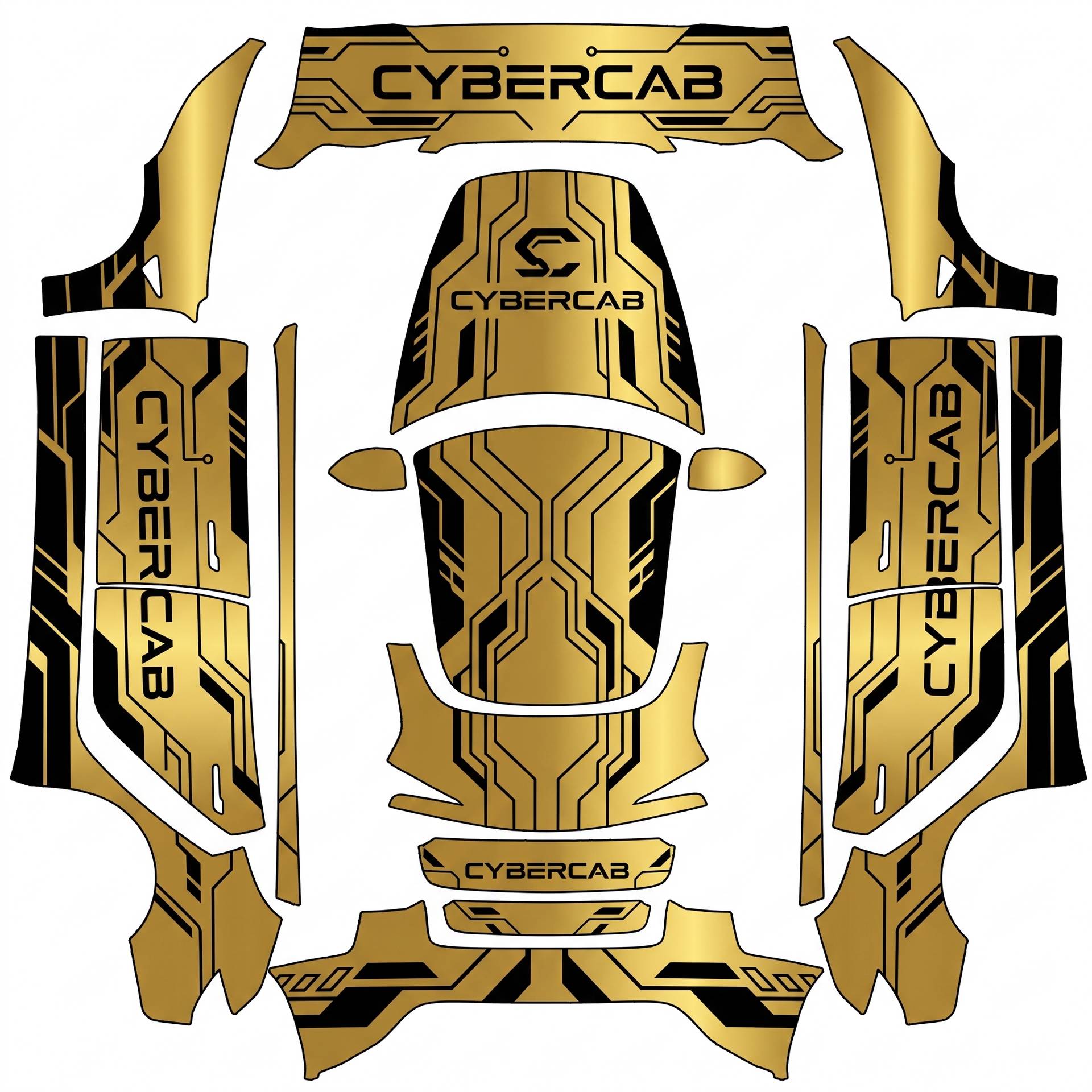 Tesla cybercab style wrap with the metallic — AI wrap design for a Model 3 (2024+ Base)