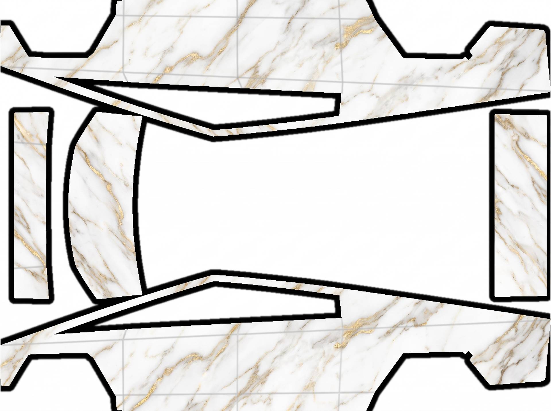 Marble white & gold veins — AI wrap design for a Cybertruck