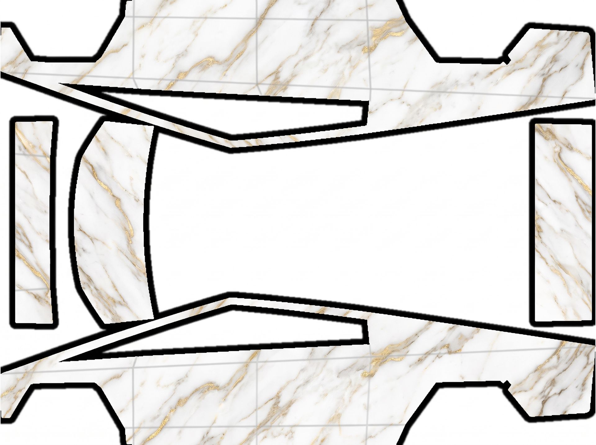 Marble white & gold veins — AI wrap design for a Cybertruck