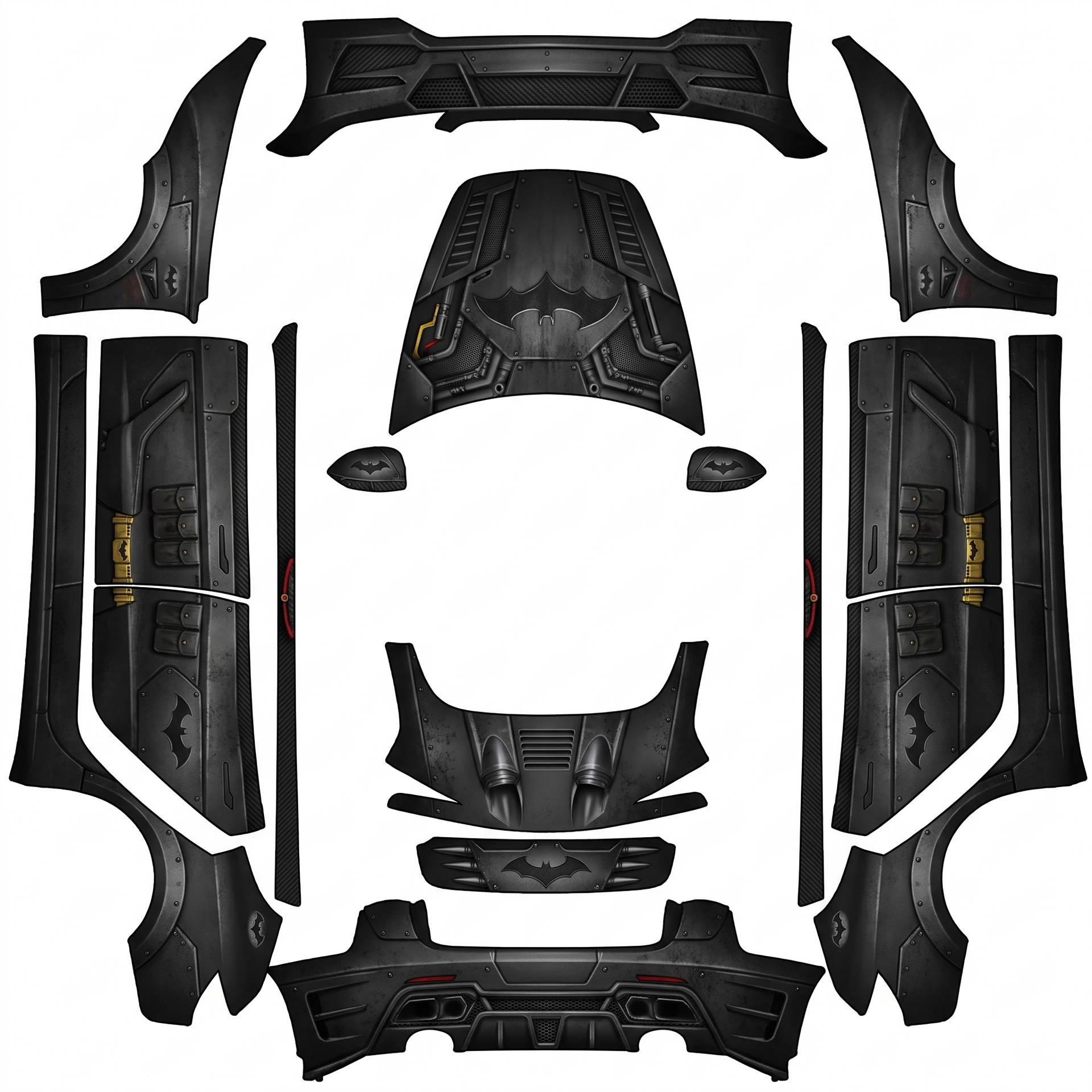 Batman style wrap I want it too look — AI wrap design for a Model 3 (2024+ Performance)