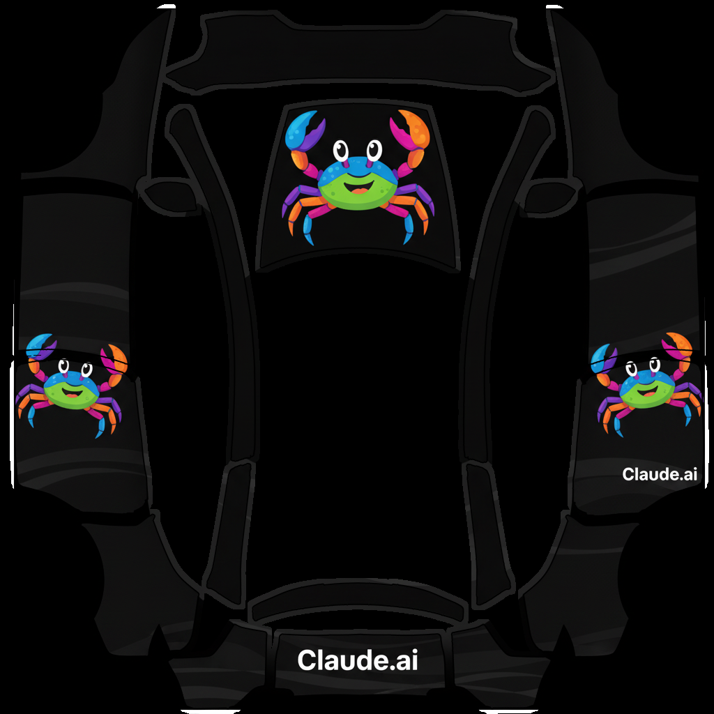 Features a sleek black matte background — AI wrap design for a Model Y L