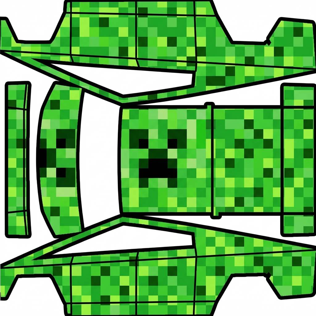 Minecraft pixelated creeper theme — AI wrap design for a Cybertruck