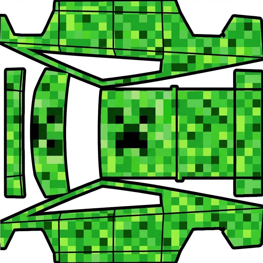 Minecraft pixelated creeper theme — AI wrap design for a Cybertruck