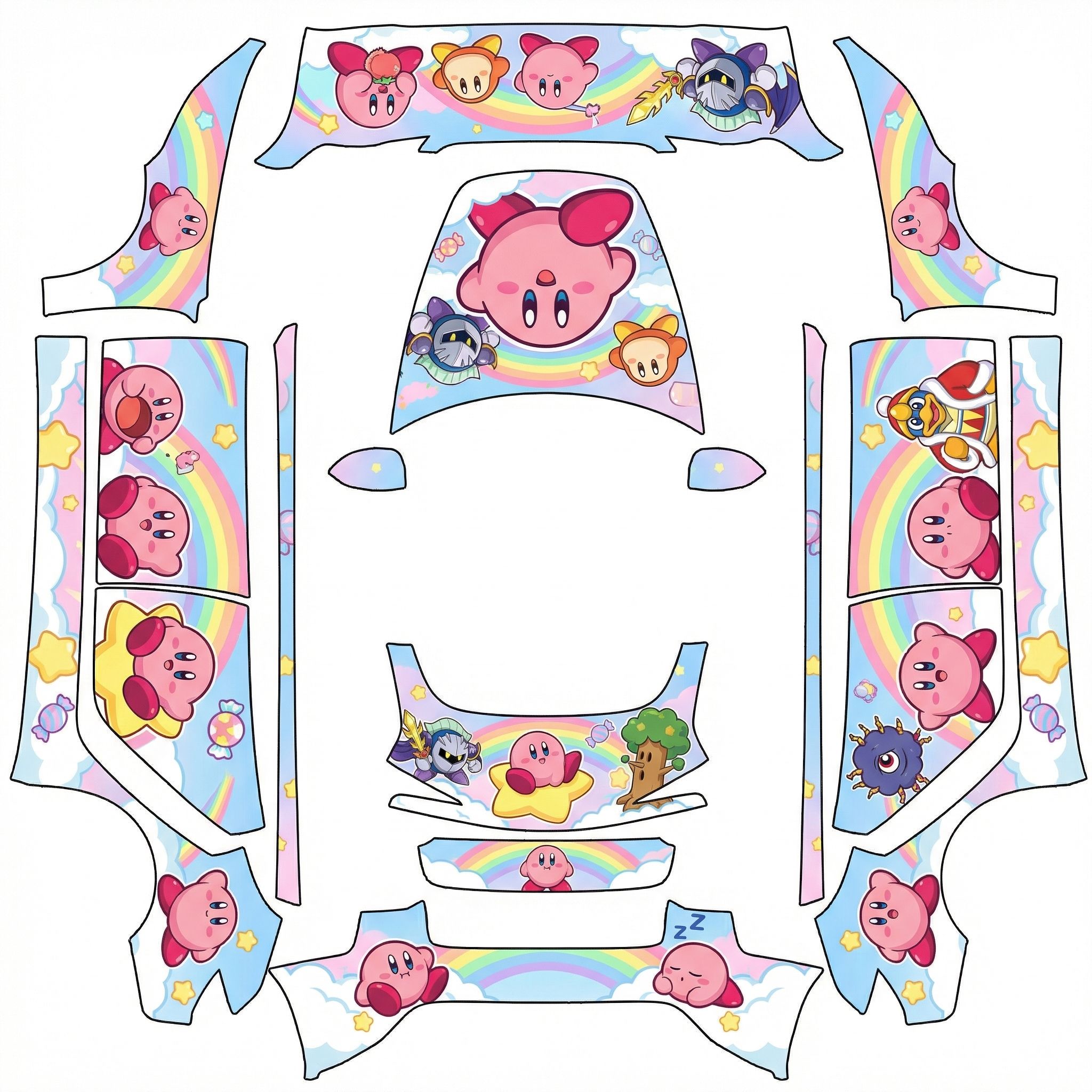 Kirby kawaii wrap — AI wrap design for a Model 3 (2024+ Base)