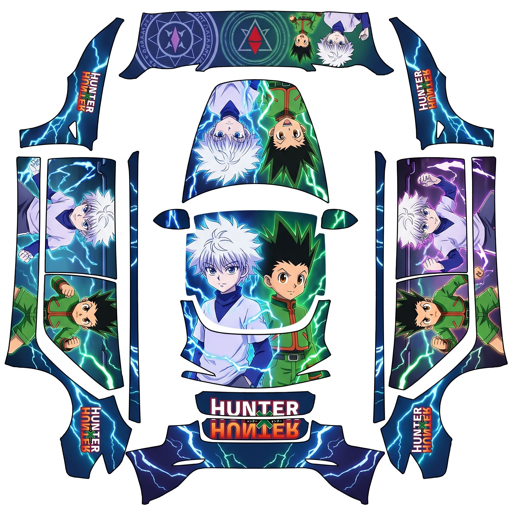 Hunter X Hunter wrap with Killua and Gon — AI wrap design for a Model 3 (2024+ Base)