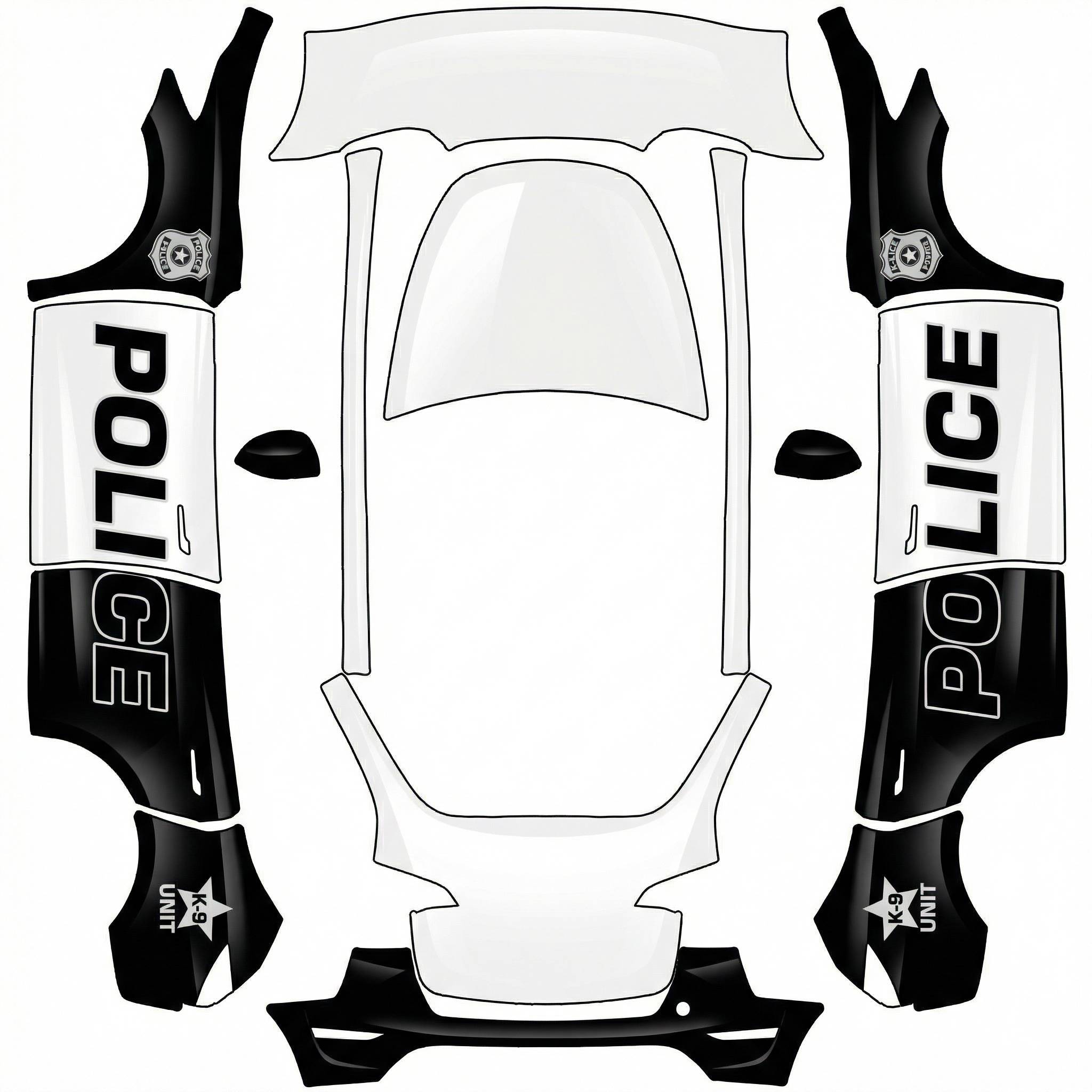 Police car — AI wrap design for a Model Y