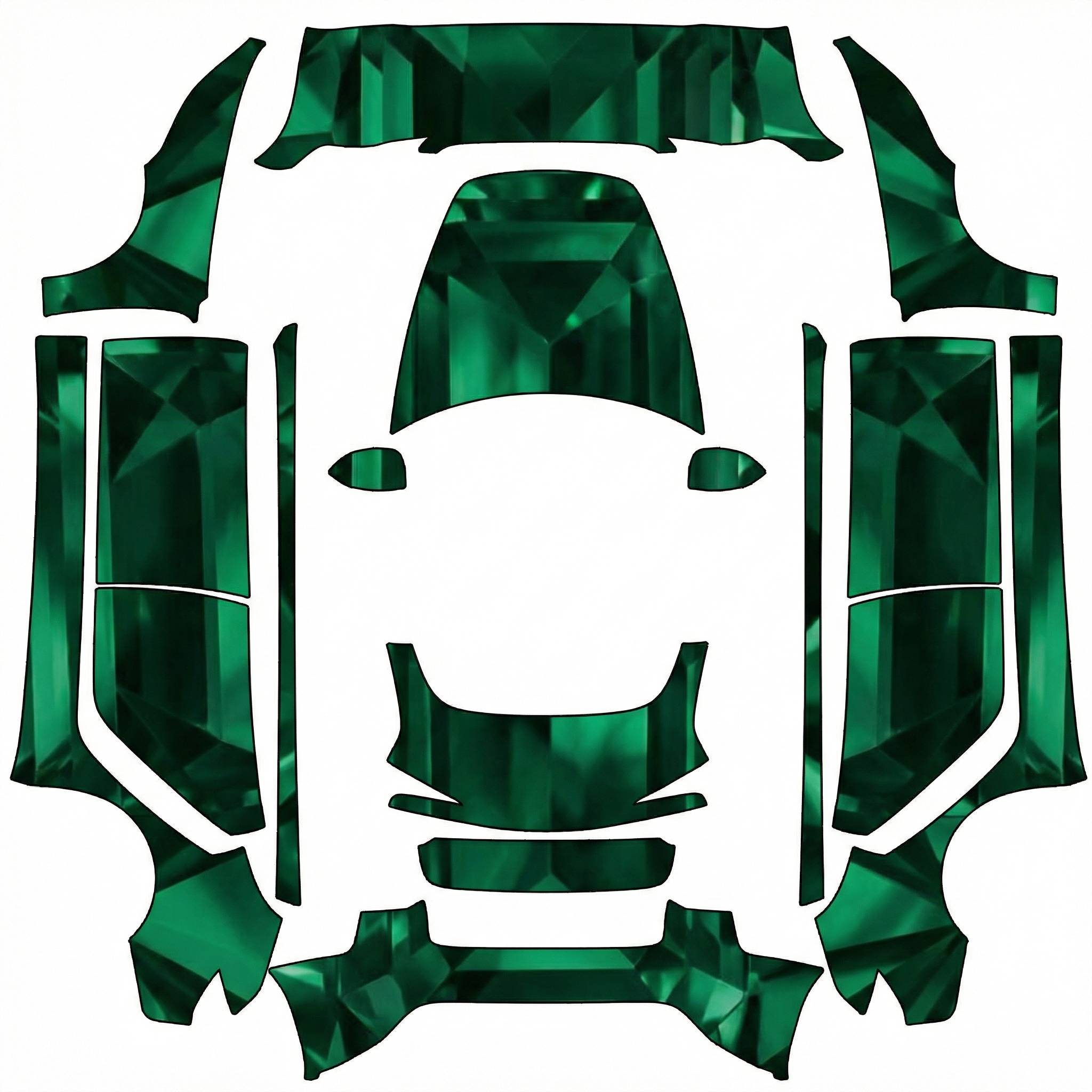Emerald gemstone texture wrap — AI wrap design for a Model 3 (2024+ Base)