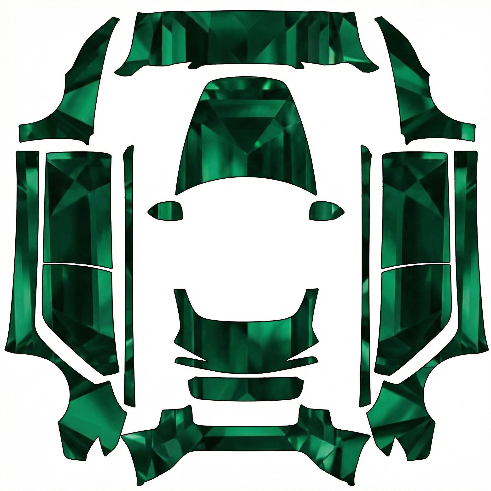 Emerald gemstone texture wrap — AI wrap design for a Model 3 (2024+ Base)