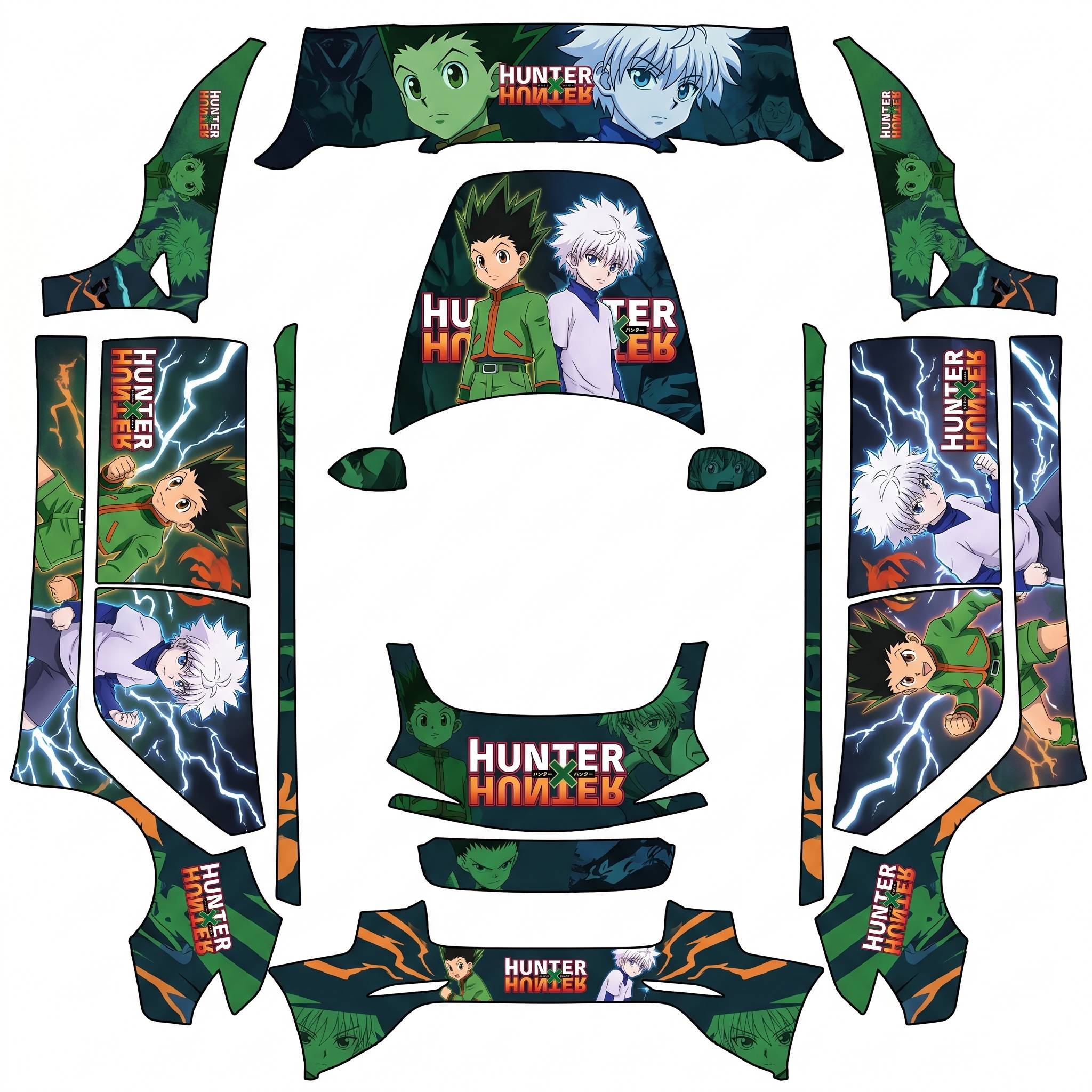 Hunter X Hunter wrap with Killua and Gon — AI wrap design for a Model 3 (2024+ Base)