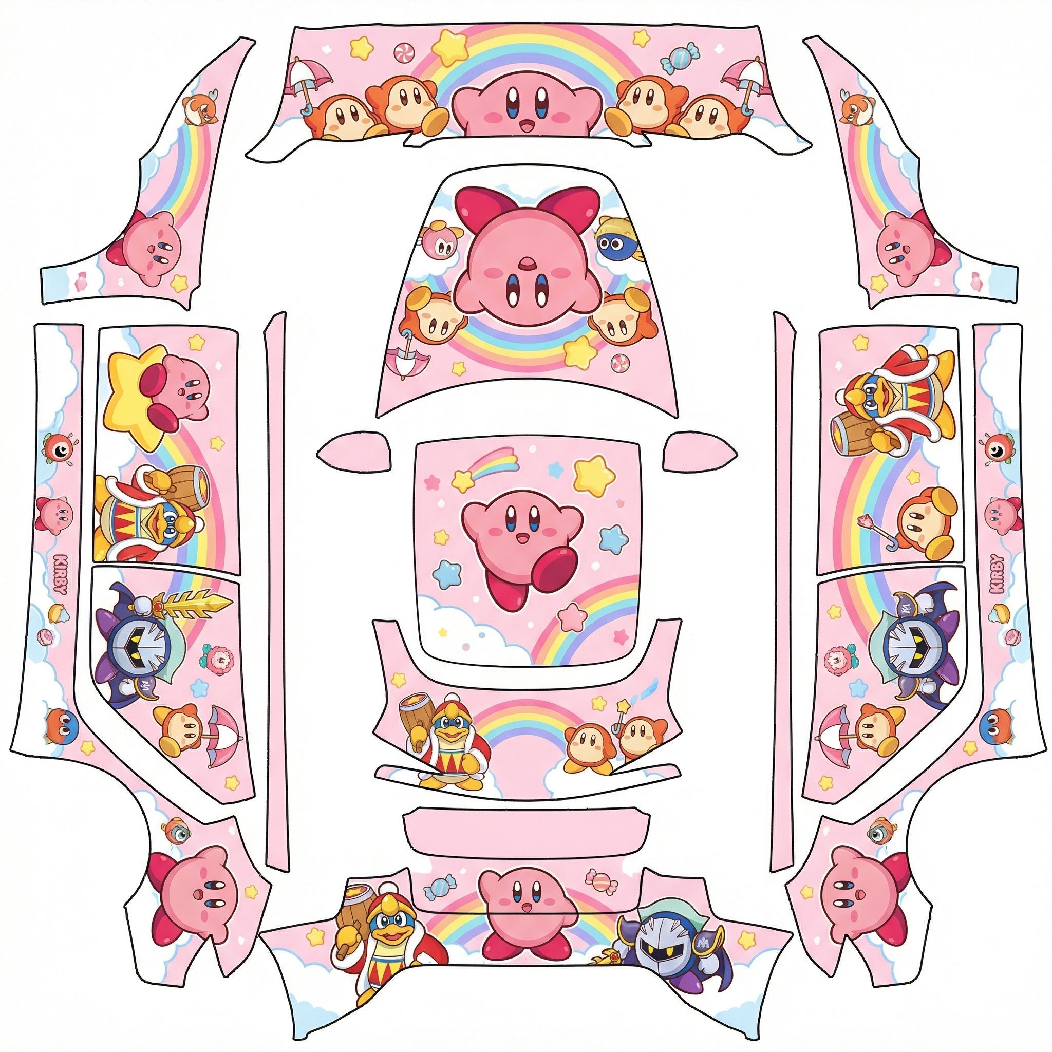 Kirby kawaii wrap — AI wrap design for a Model 3 (2024+ Base)