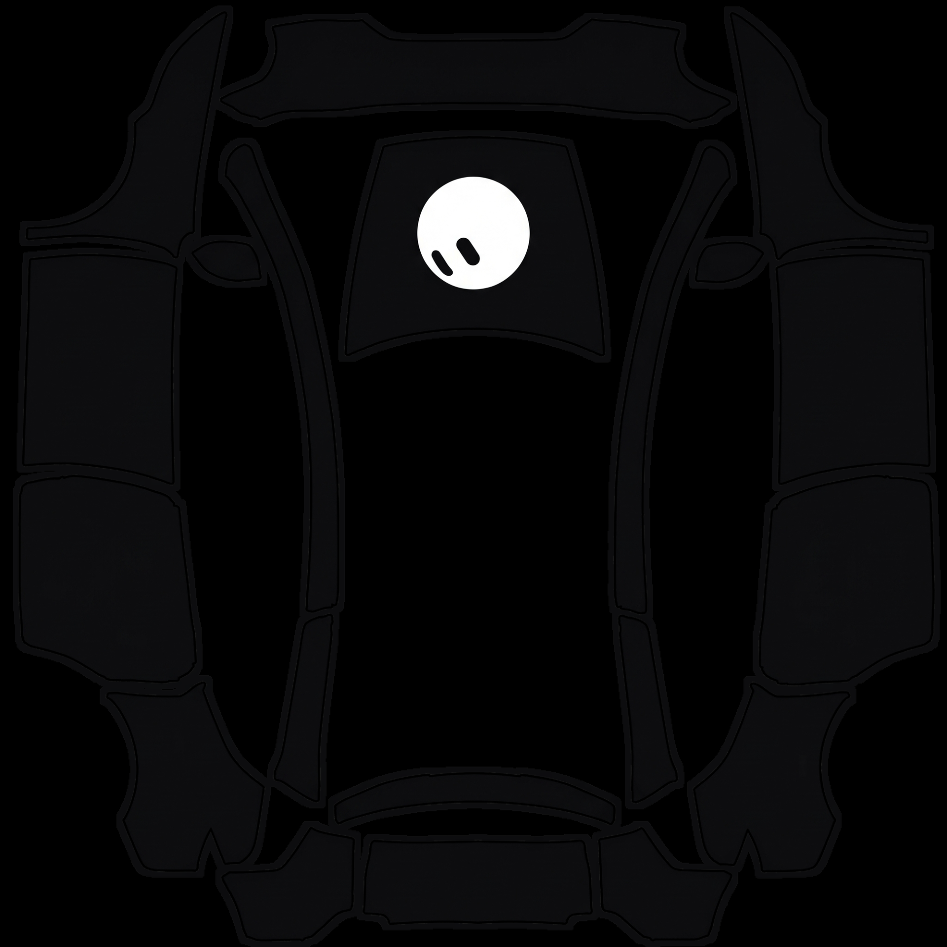 Hood: The Grok Bot mascot is centered — AI wrap design for a Model Y L