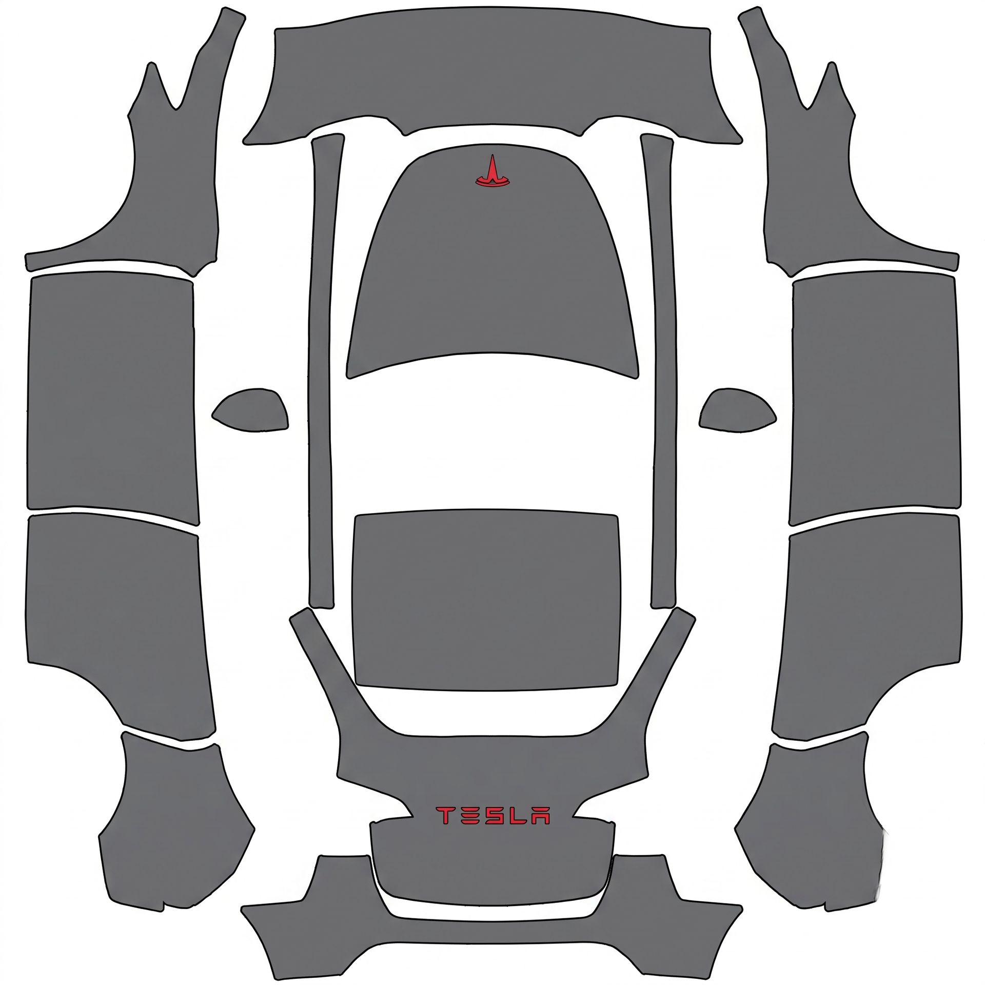 Plain wrap with Glossy Urban Gray — AI wrap design for a Model Y