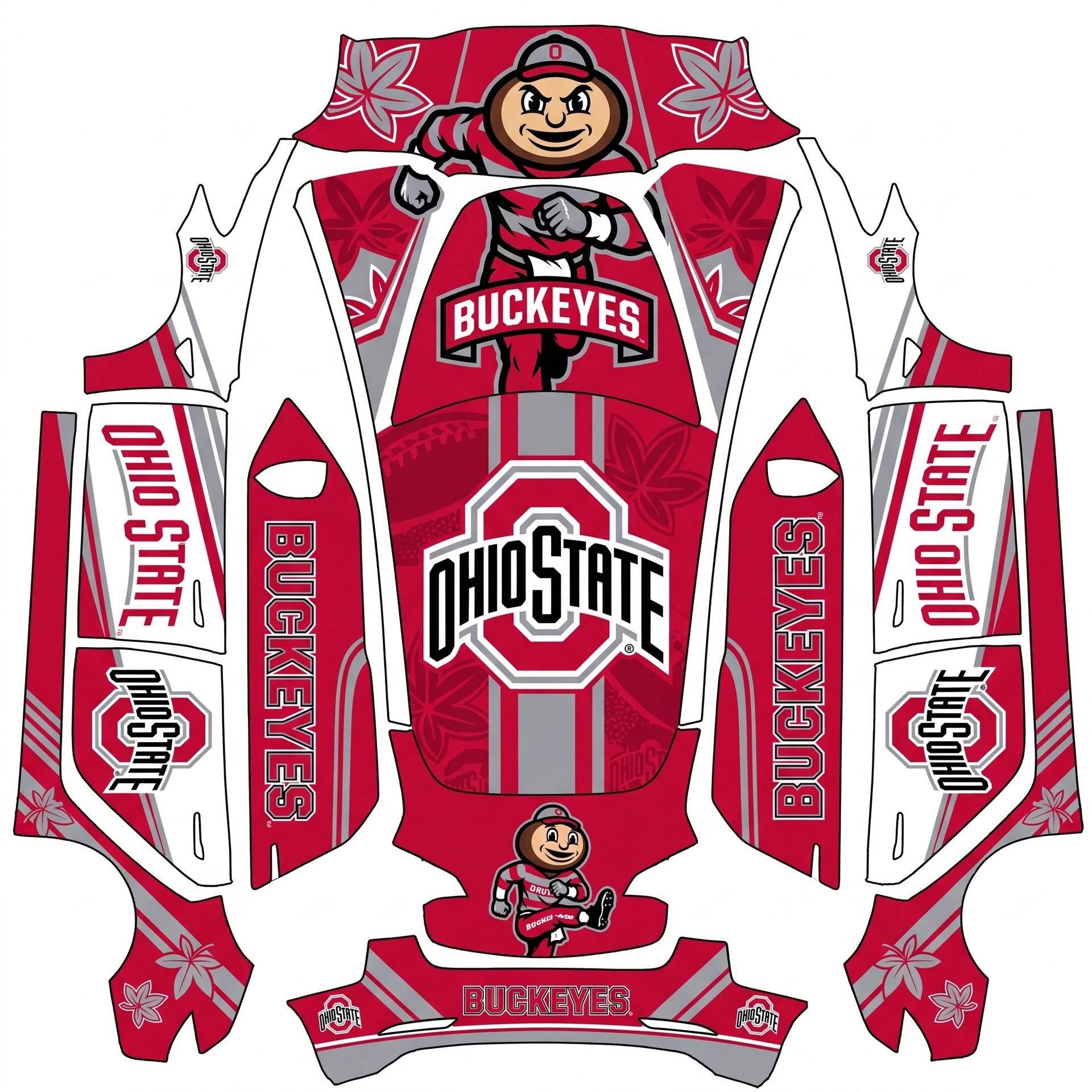 Ohio state Buckeyes — AI wrap design for a Model 3