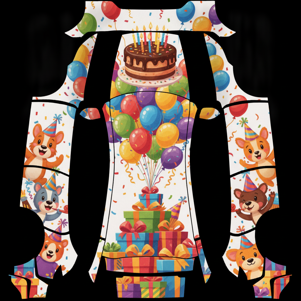 Birthday celebration — AI wrap design for a Model Y (2025+) Performance